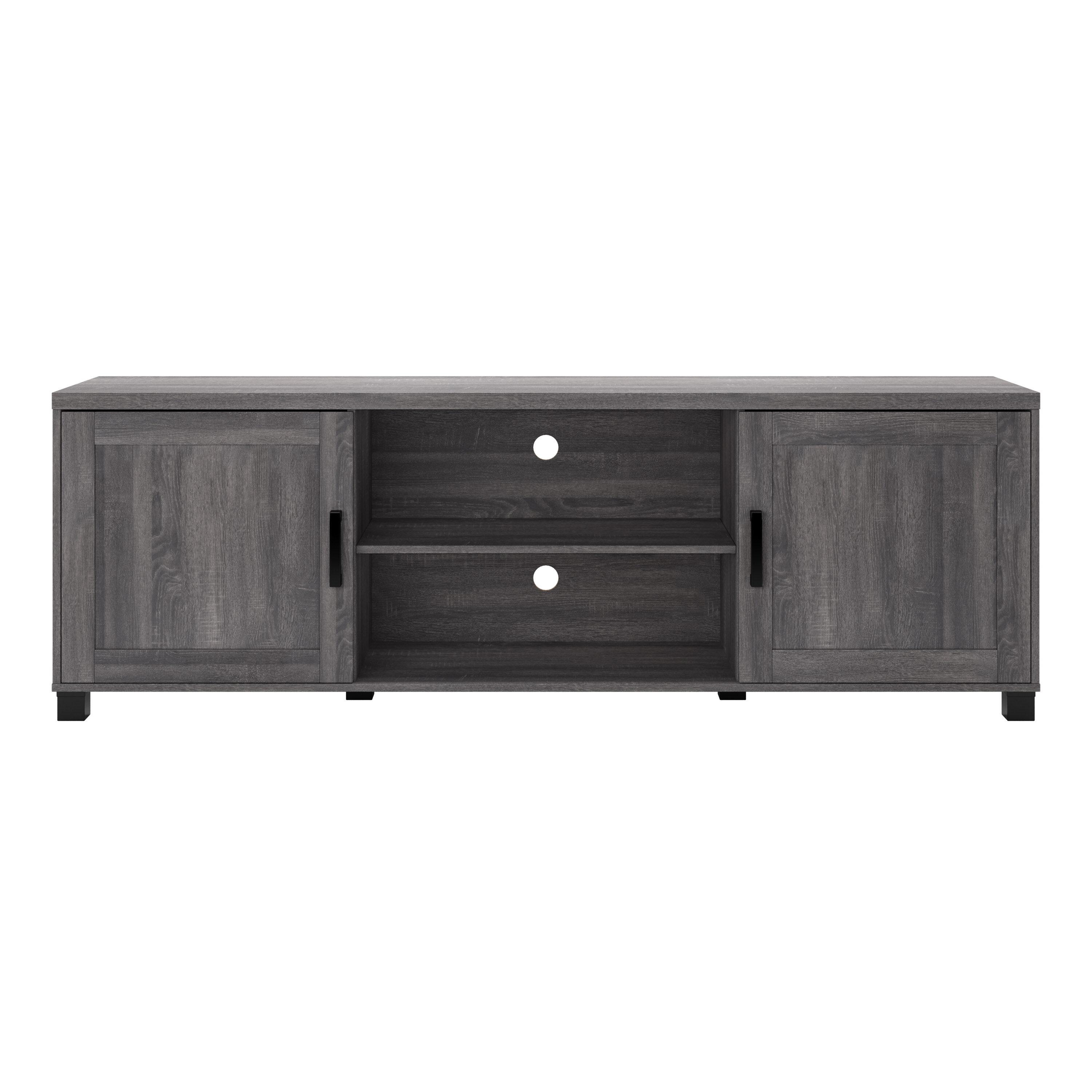 CorLiving Virlomi Contemporary Dark Gray TV Stand with Storage for Most TVs up to 85 Inch - Living Room Entertainment Center with Storage, Stylish TV Stand for Living Room, Modern TV Stands