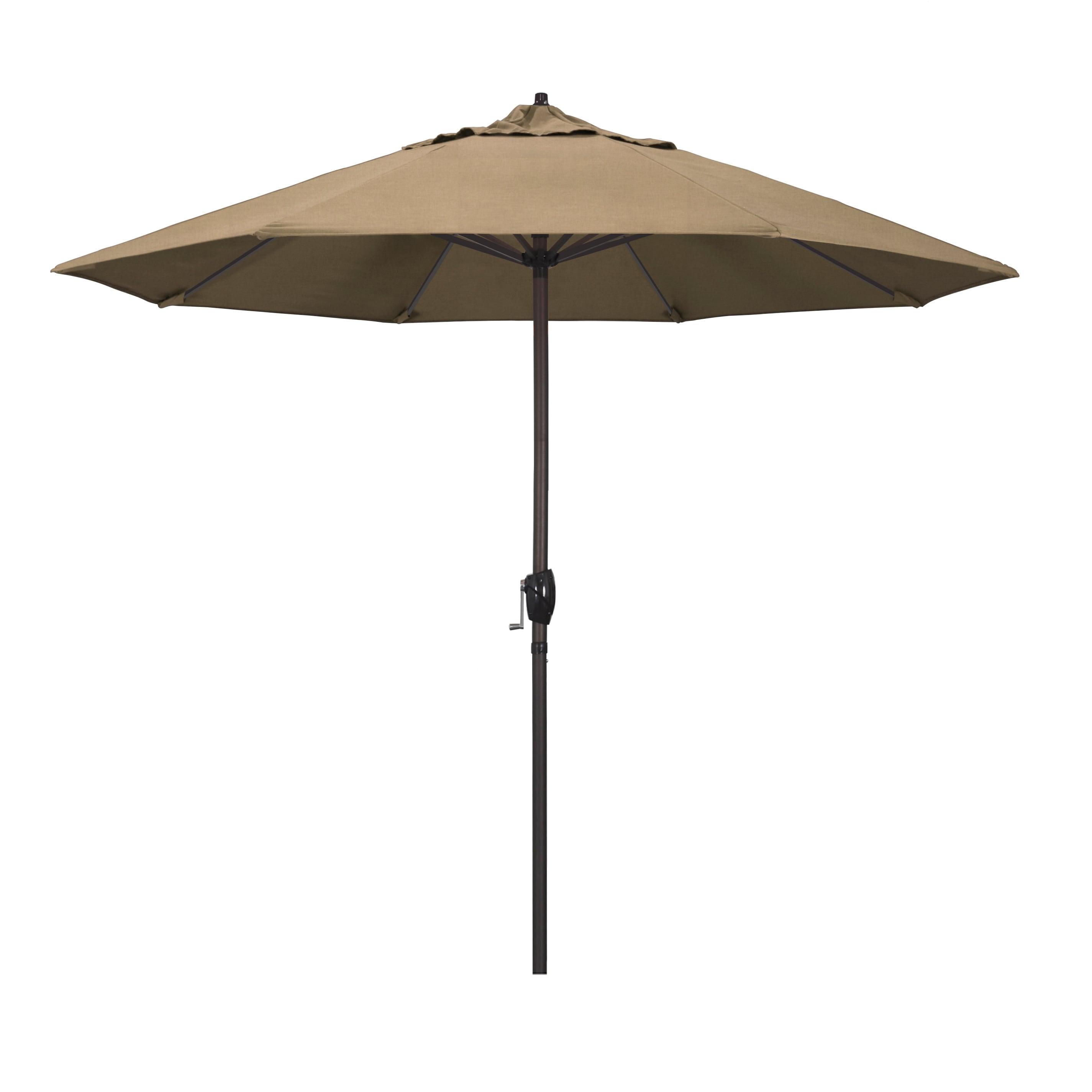 9 ft Heather Beige Aluminum Market Patio Umbrella