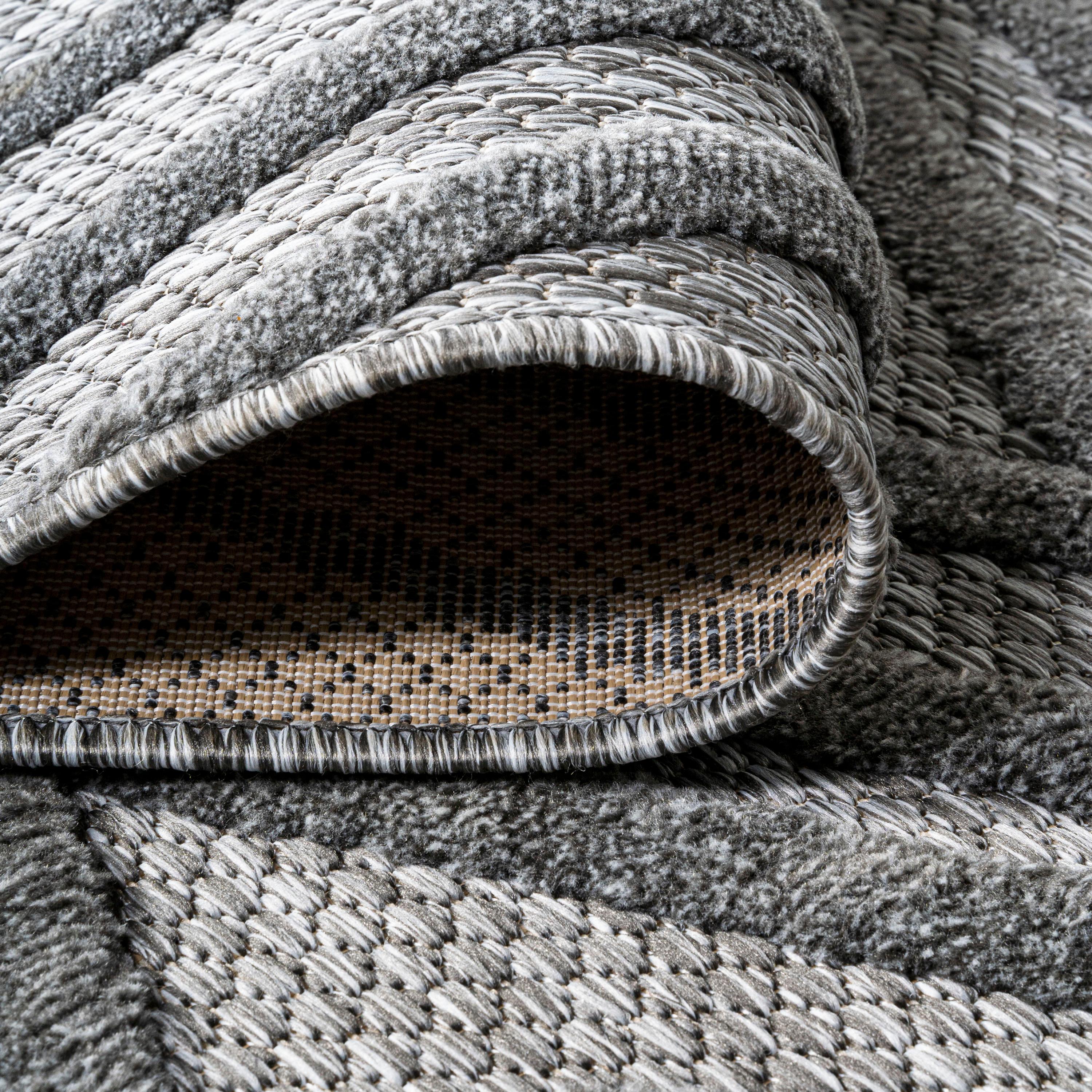 4'x6' Balansat Moroccan Diamond Indoor/Outdoor Area Rug, Dark Gray - JONATHAN Y