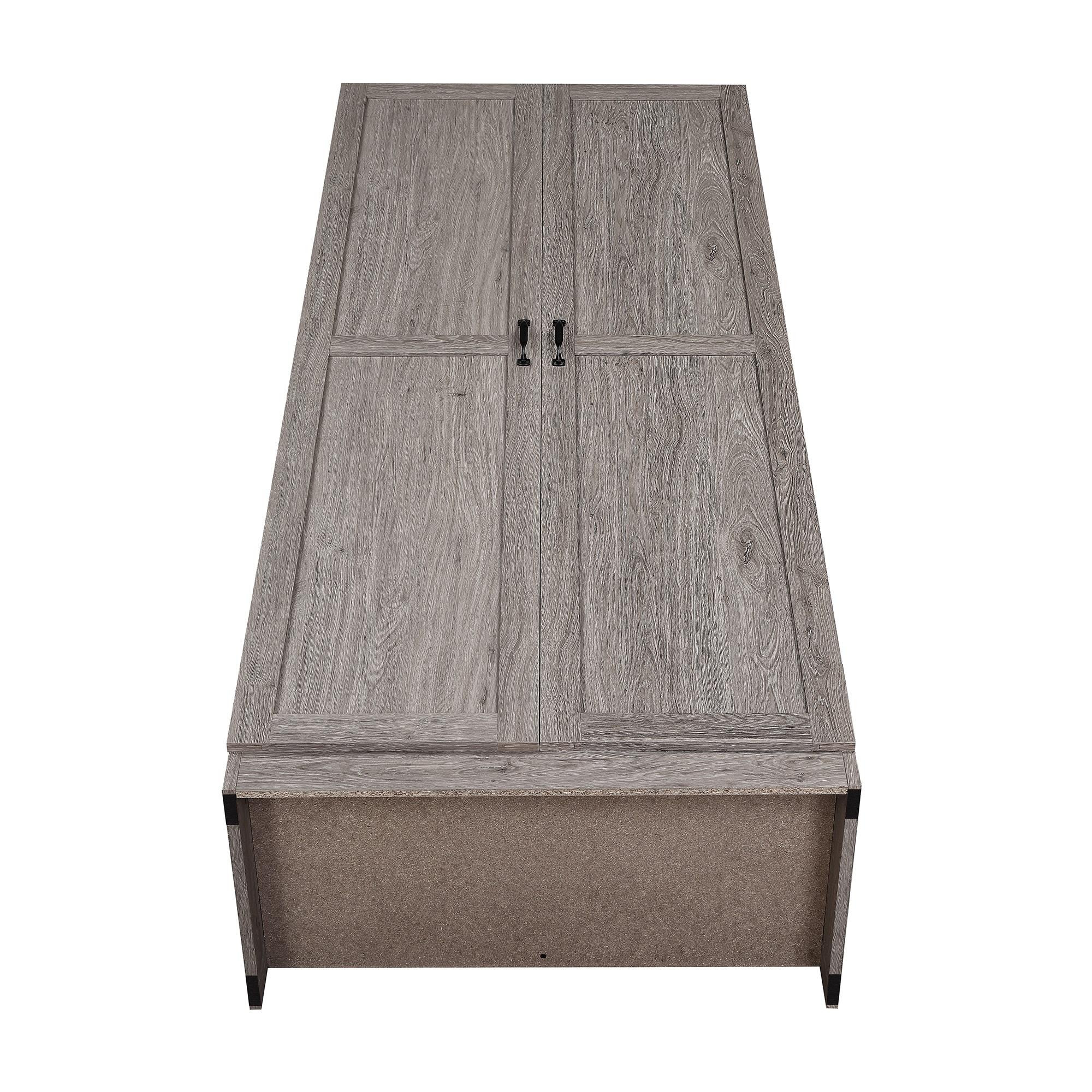 Hopkins Modern 4 Shelf Storage Closet Gray - Manhattan Comfort: MDF Wooden, 2-Door, Divided Storage Cabinet