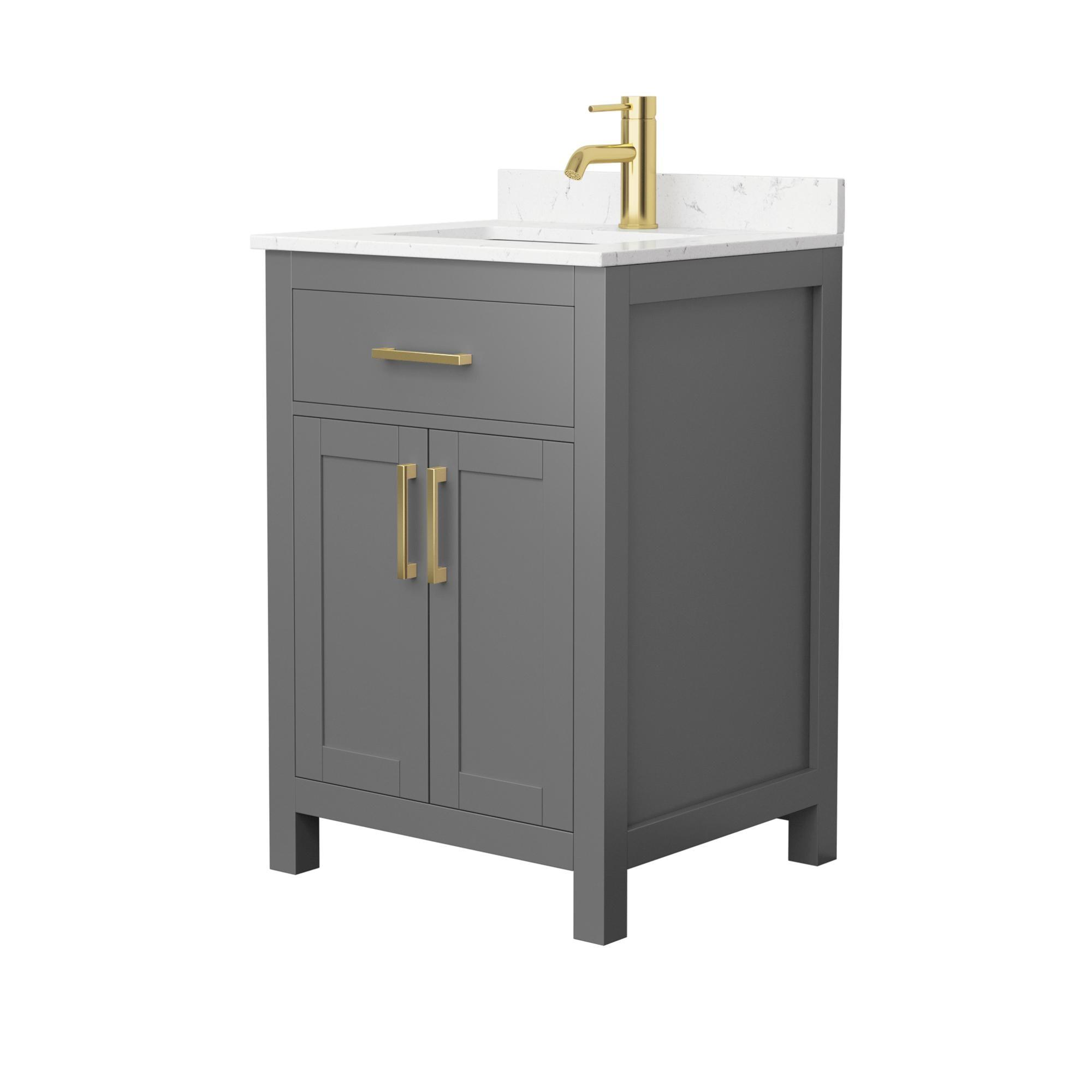 Wyndham Collection Beckett 24" Freestanding Single Bathroom Vanity with Cultured Marble Top