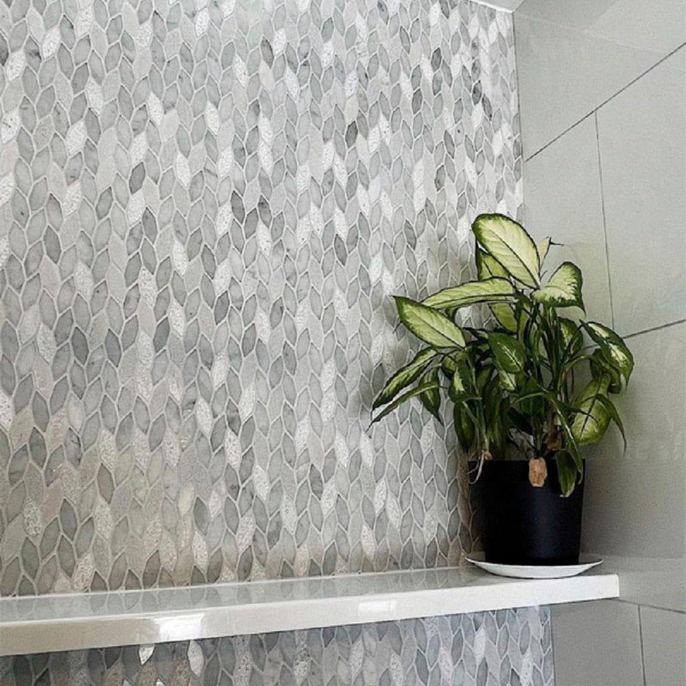 Apollo Tile 11.8 x 12 Wooden Marble Novelty Mosaic Tile