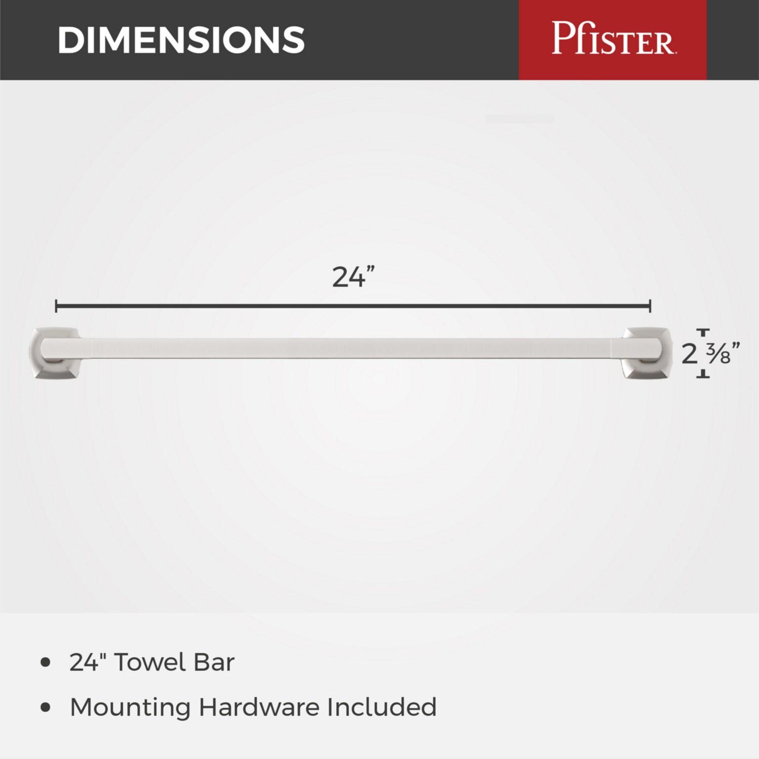 Pfister Vaneri 24-in Spot Defense Brushed Nickel Wall Mount Single Towel Bar