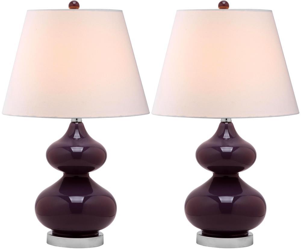 Eva Double Gourd Table Lamp (Set of 2) - 24 Inch Height - LIT4086 - Dark Purple - Safavieh