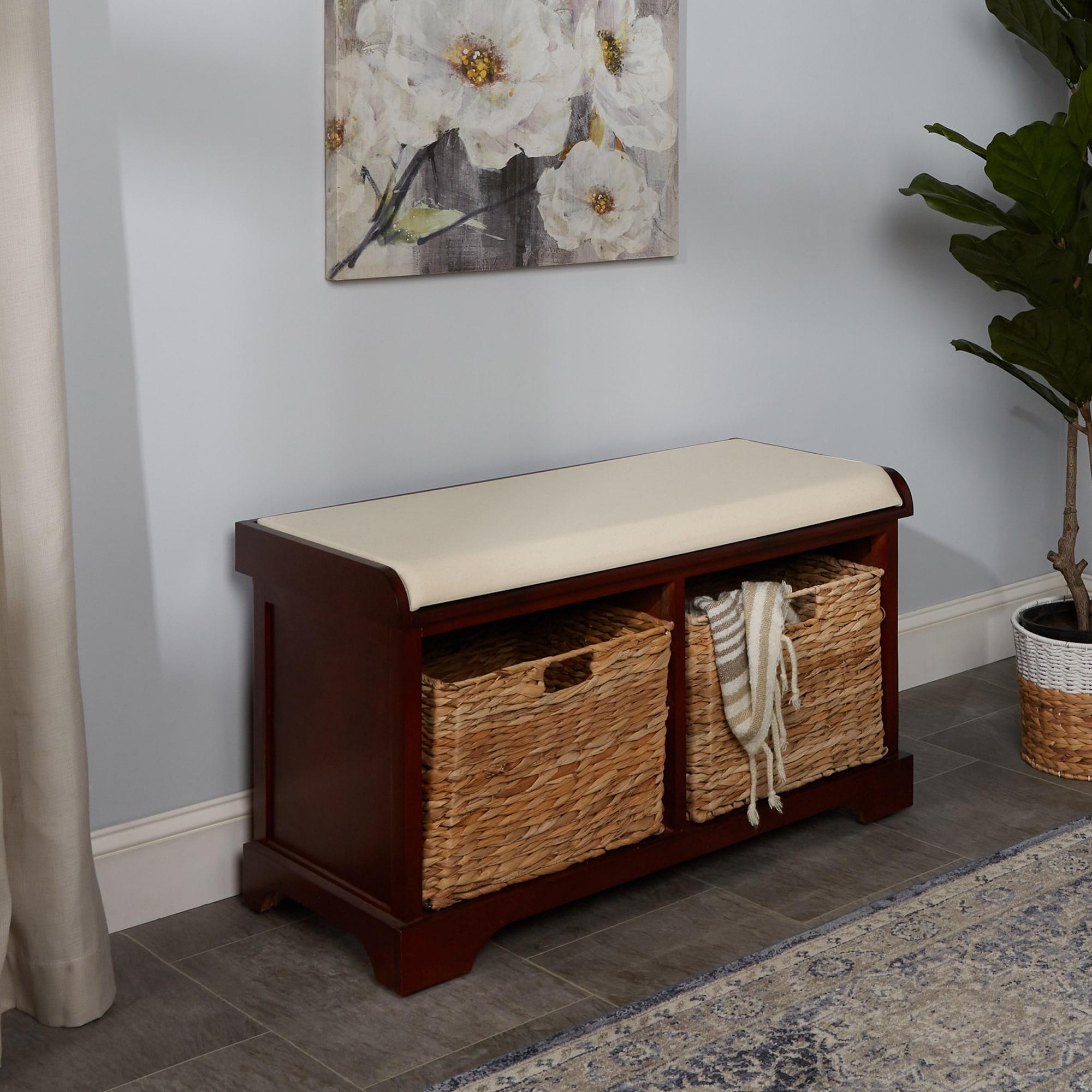 Freddy Wicker Storage Bench - Cherry - Safavieh