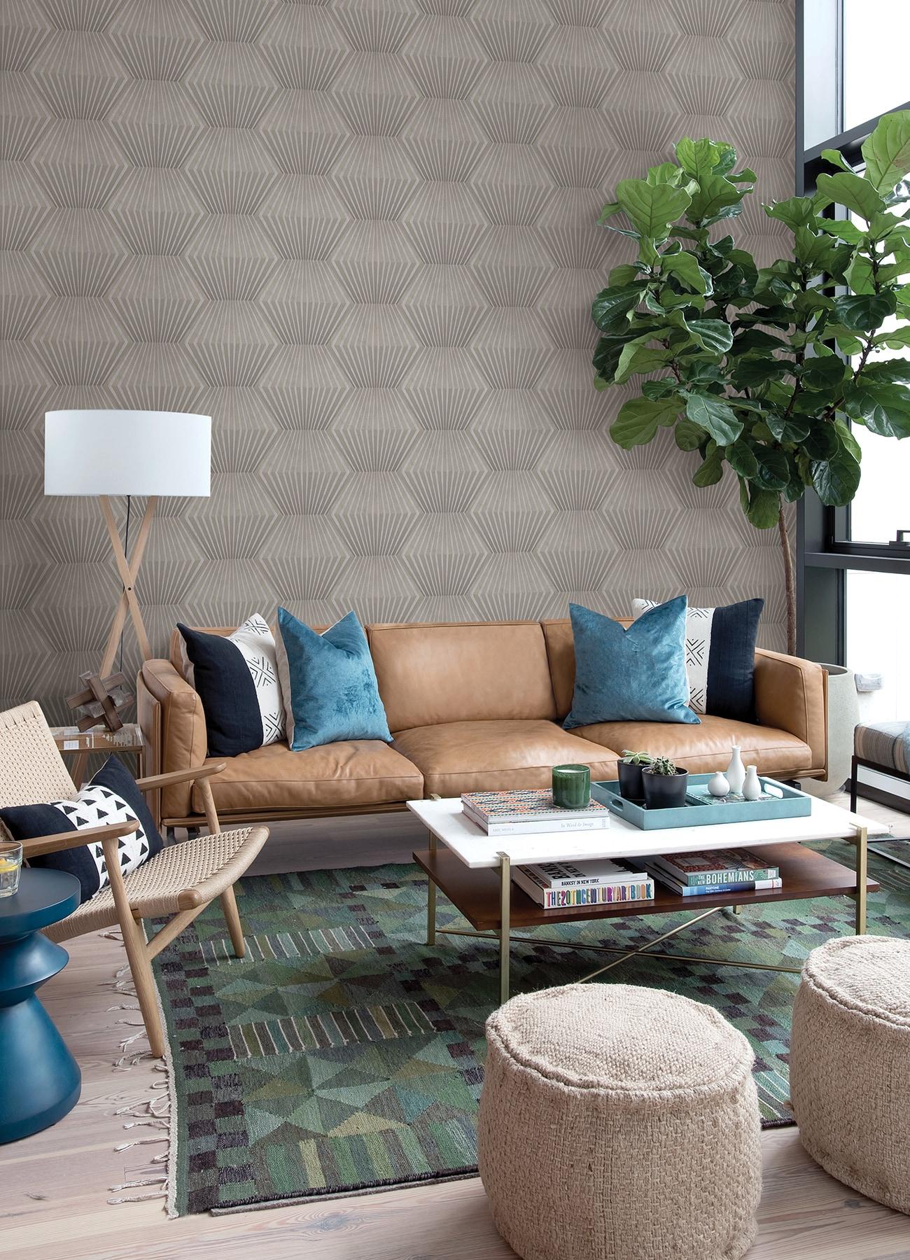 Advantage Lehnmann Taupe Geo Wallpaper