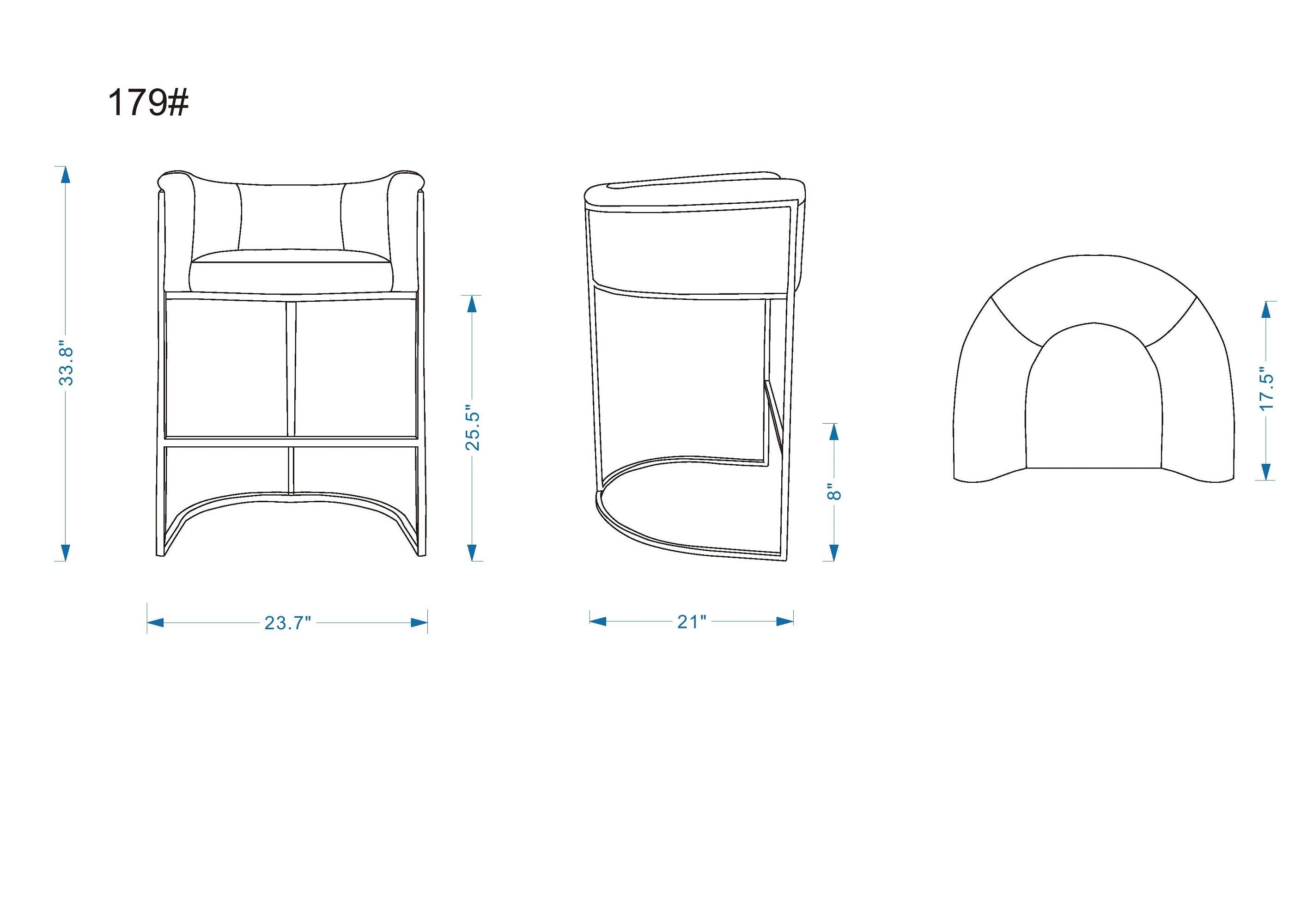 Cosmopolitan Metal Counter Height Barstool Cream - Manhattan Comfort: Upholstered Faux Leather, Low Back with Armrests