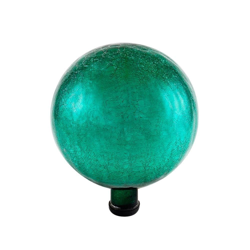 Emerald Green 10-Inch Crackle Glass Gazing Globe