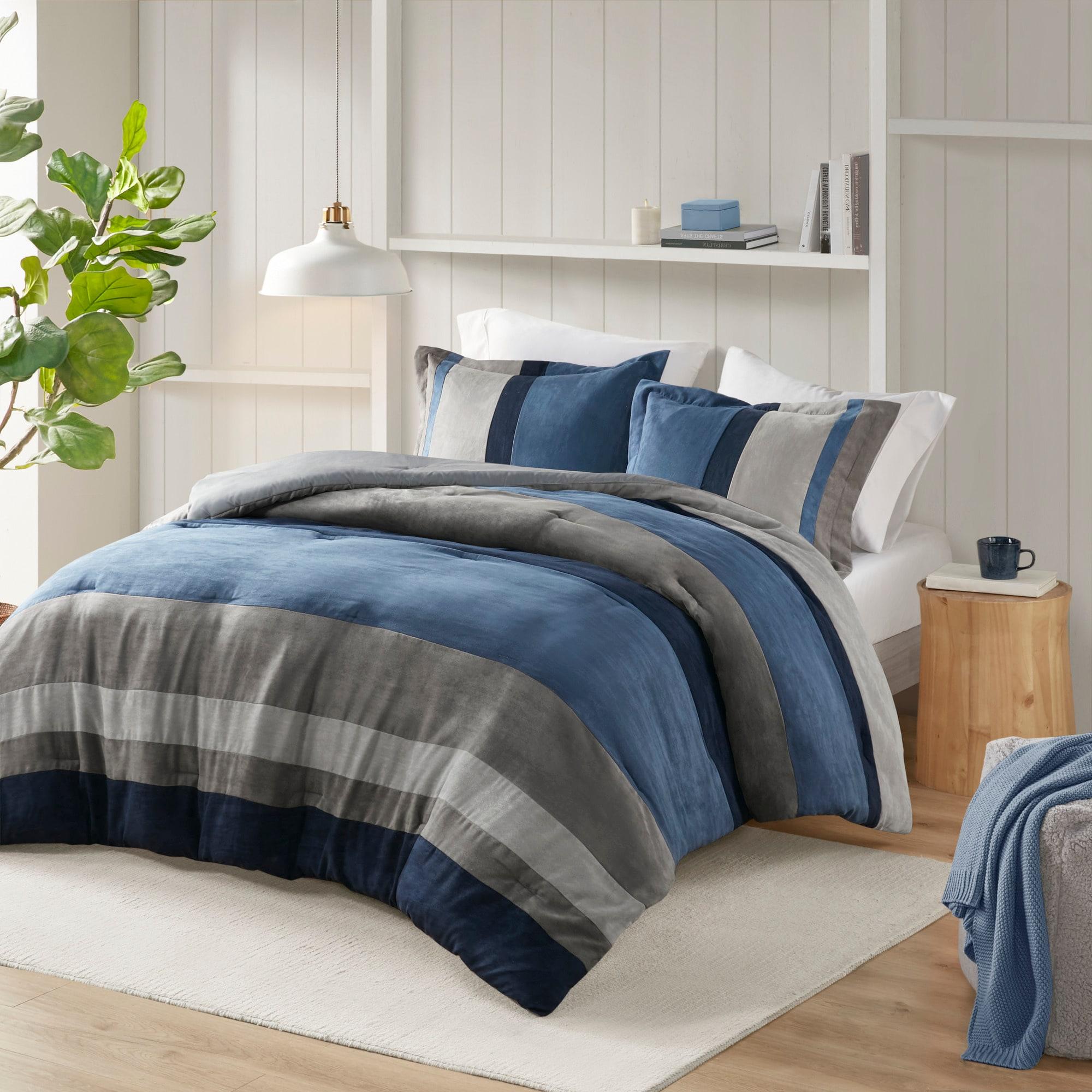 Luxe Quilted Comforter Set Modern Transitional Design, All Season Down Alternative Warm Bedding Matching Shams, Bedskirt, Decorative Pillow,Cal King