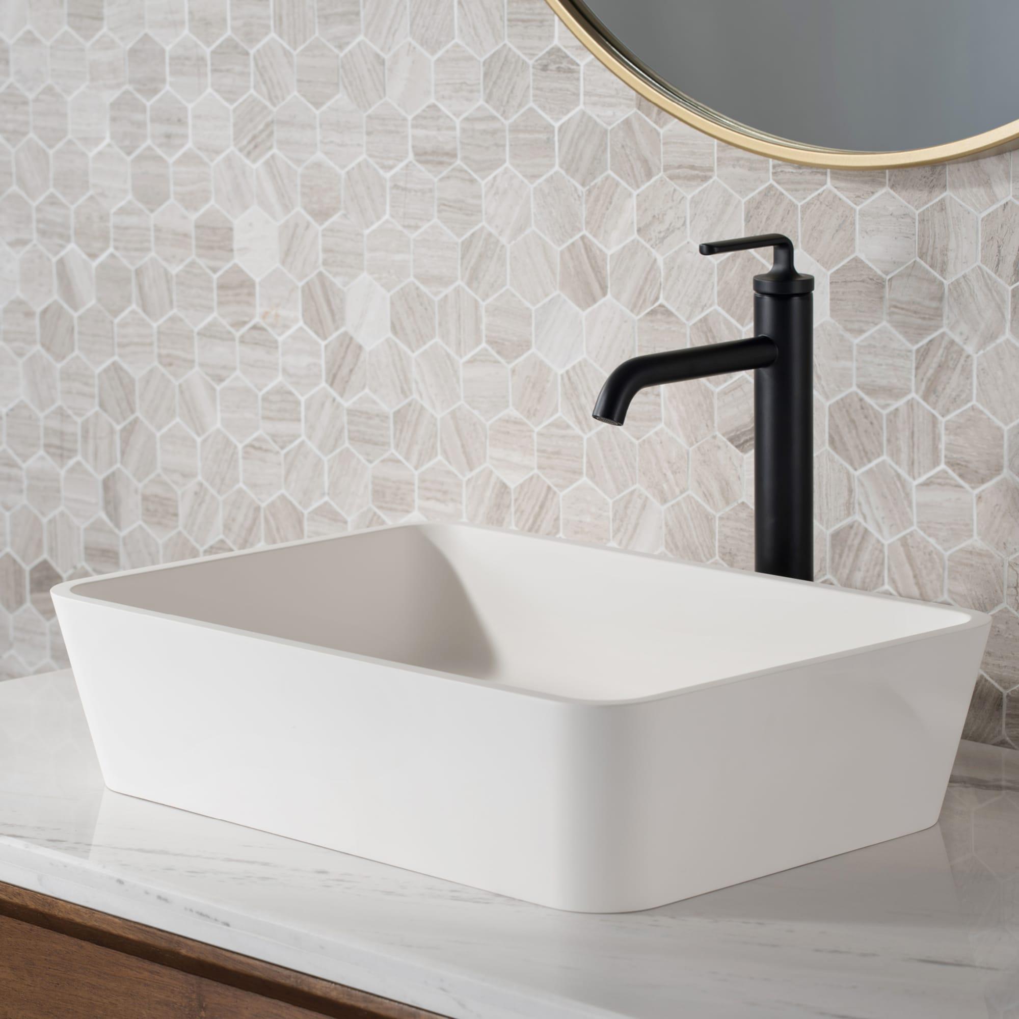 Ramus Single Handle Vessel Sink Bathroom Faucet with Drain Assembly