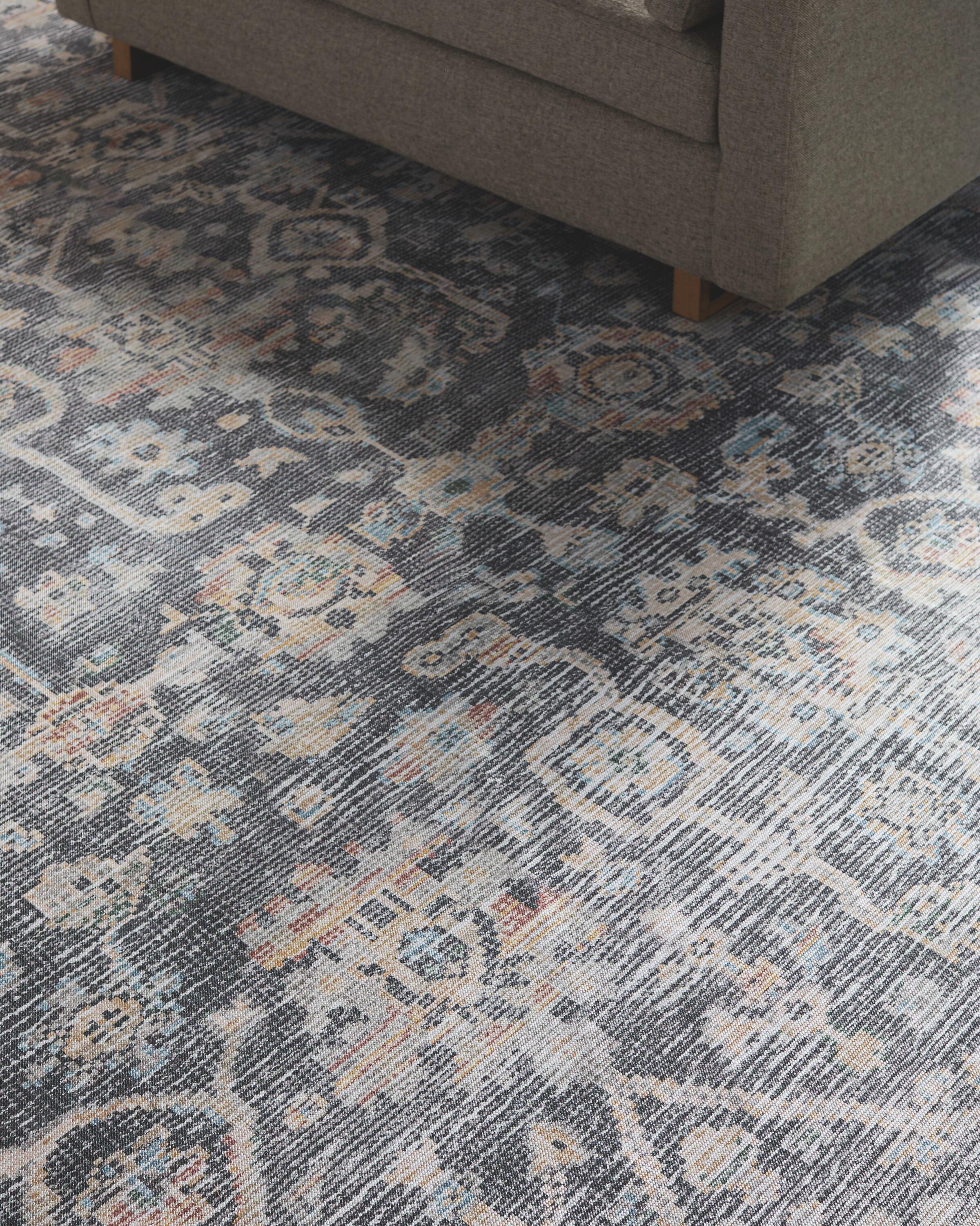 Livabliss x Vivir Eleni Vintage Washable Area Rug, 2' x 2'11", Dusty Blue, (2' x 3')