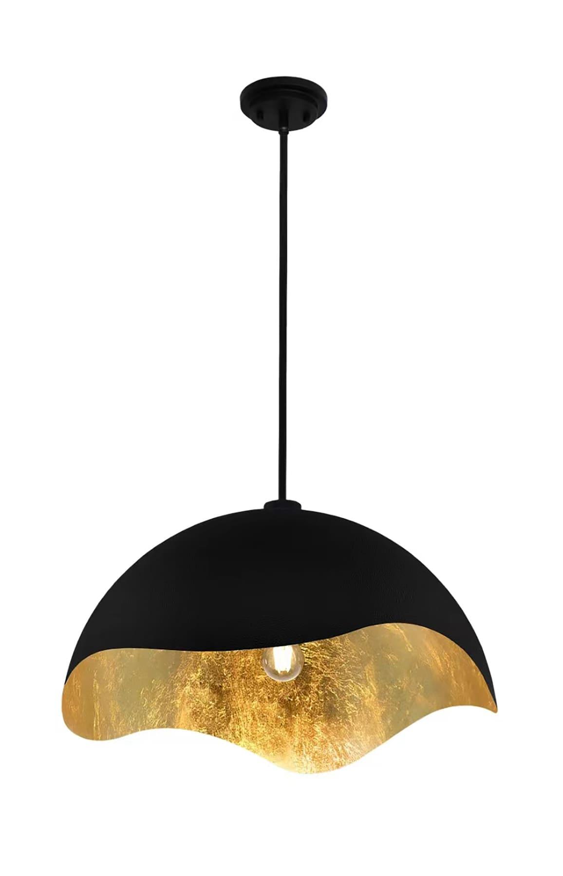 George Kovacs by Minka George Kovacs Eclos 23" Wide 1 Light Pendant In Sand Coal W/Gold Leaf Finish