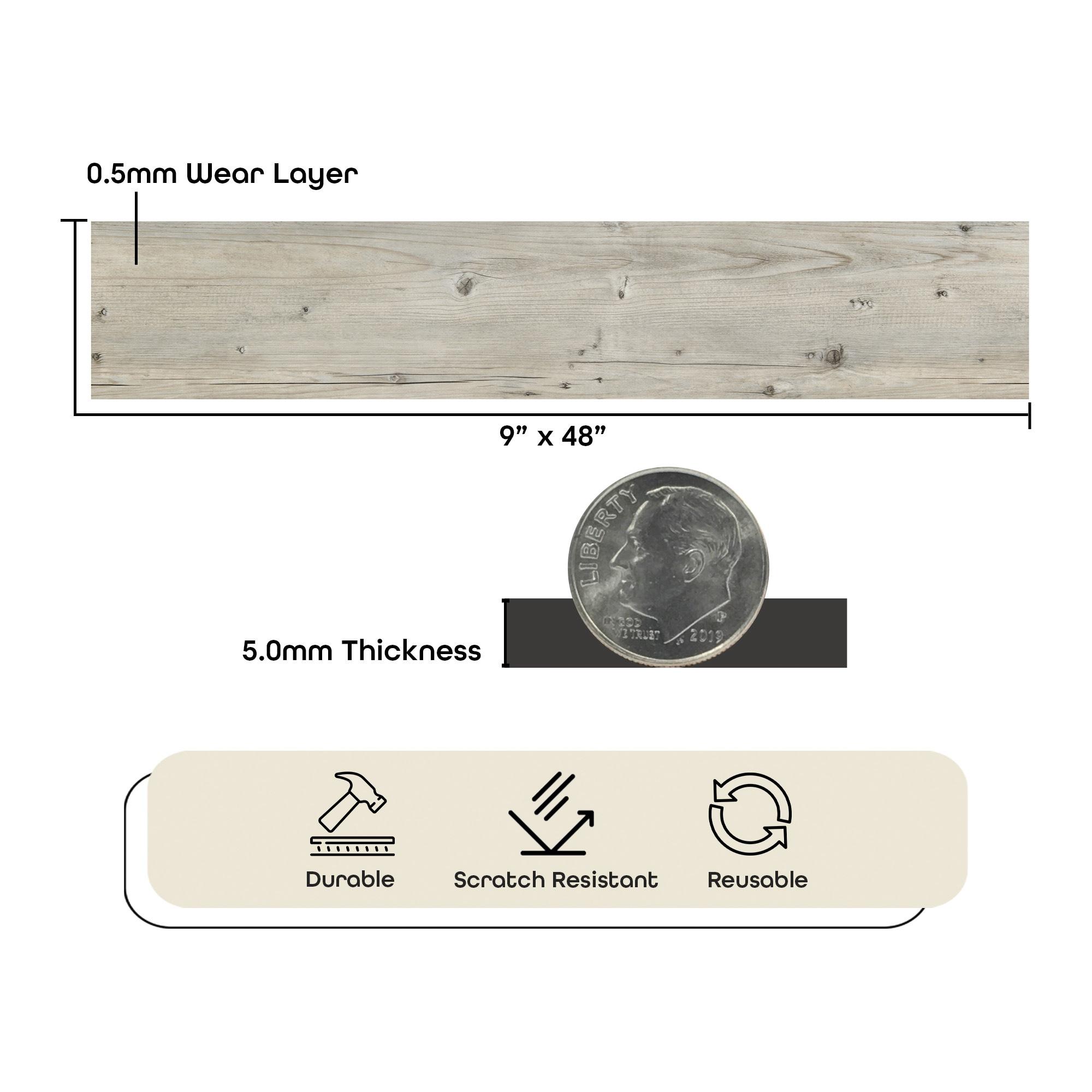 Achim Importing Co Flex Flor™ Looselay 5mm Thick 9'' W x 48'' L Vinyl Plank