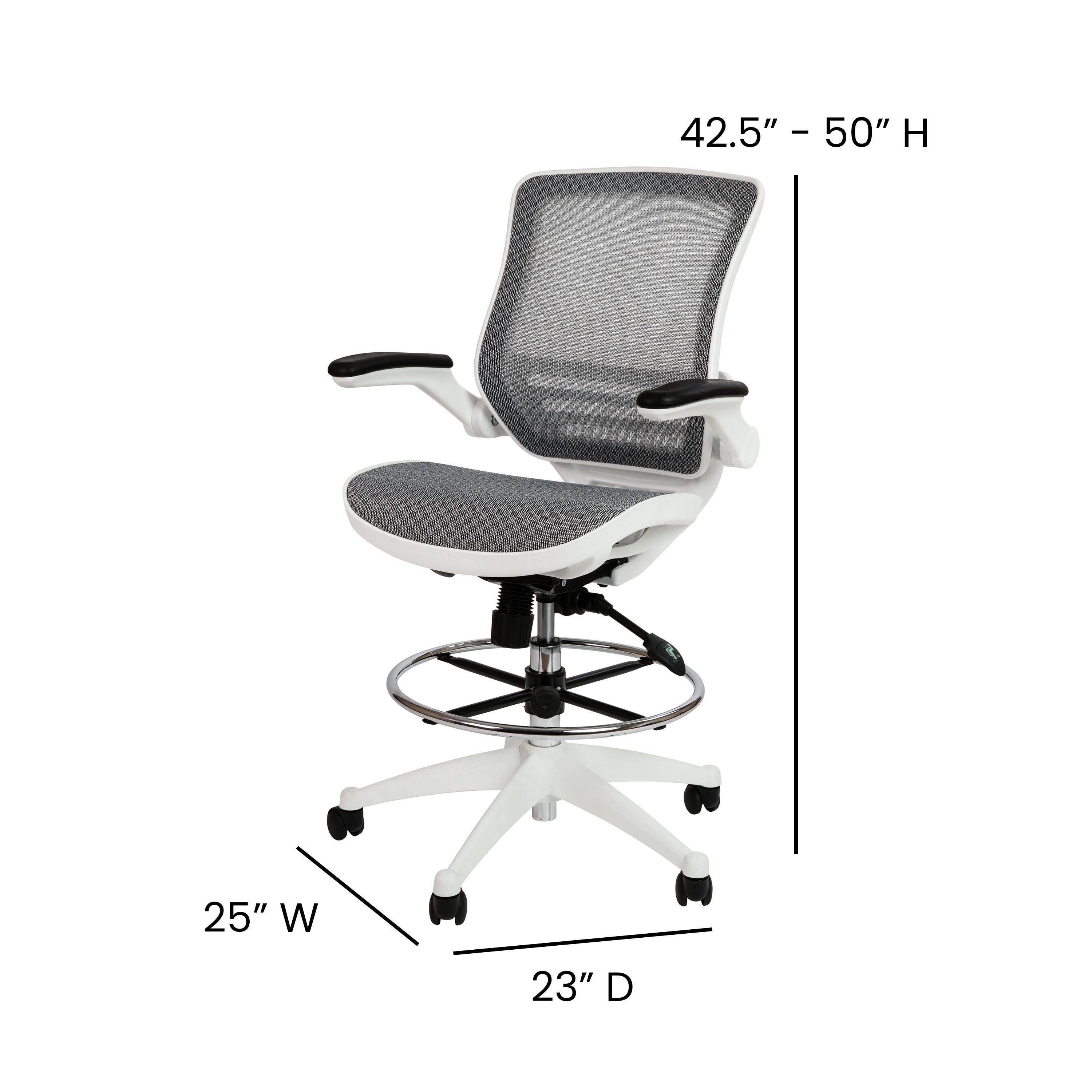 Flash Furniture Mignone Mid-Back Transparent Mesh Office Chair with Flip-Up Arms by Flash Furniture