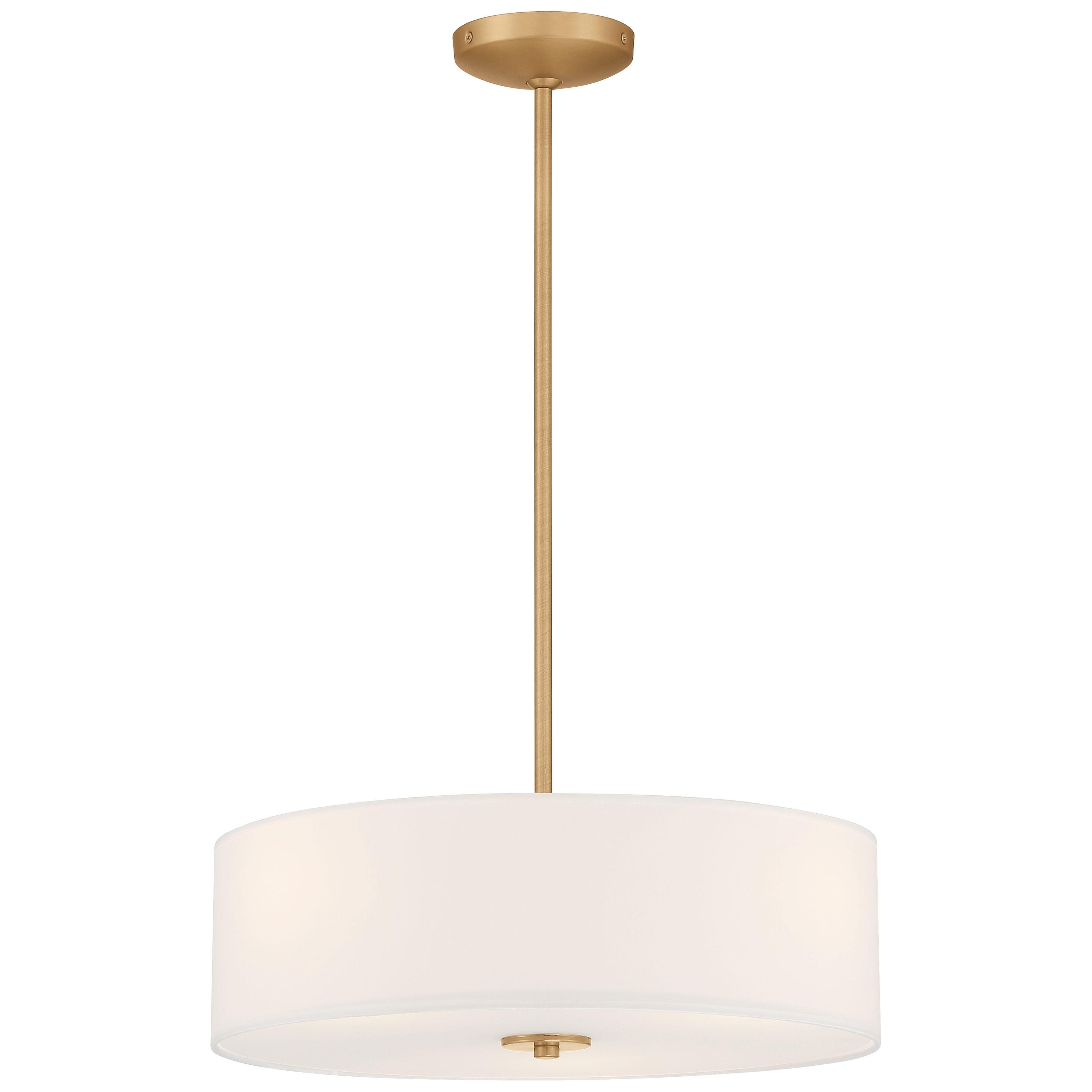 Access Lighting 64065LEDDLP-ABB-WH Mid Town LED Pendant Ceiling Light or Semi-Flush, Antique Brushed Brass