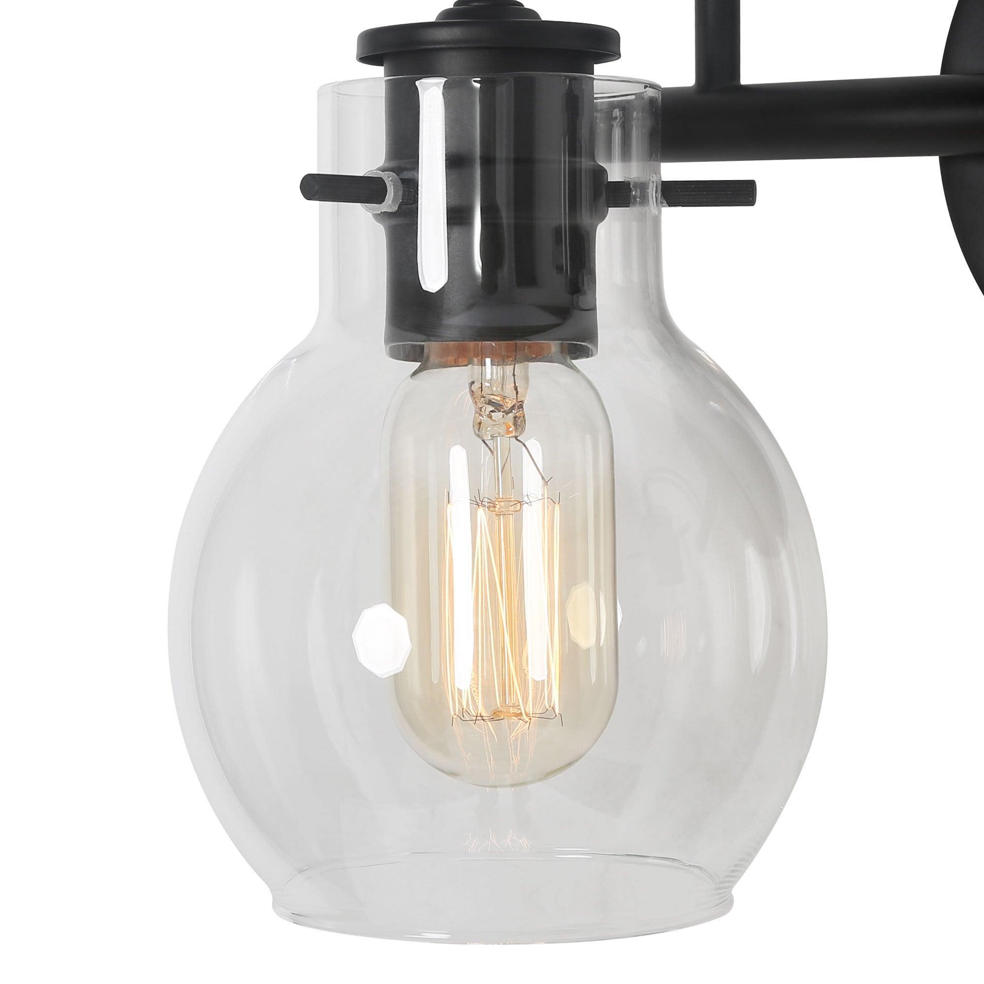 LNC Charm 22-in 3 -Light Matte Black Farmhouse Vanity light bar