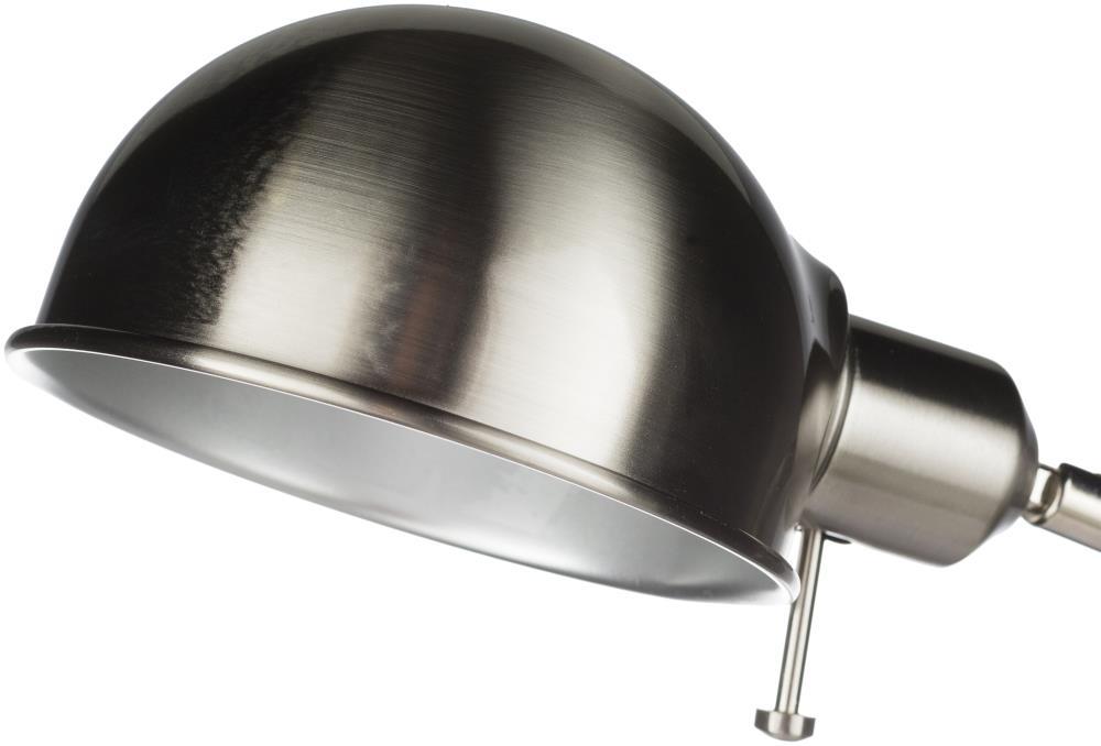 Adjustable Silver Brushed Steel Slim Floor Lamp