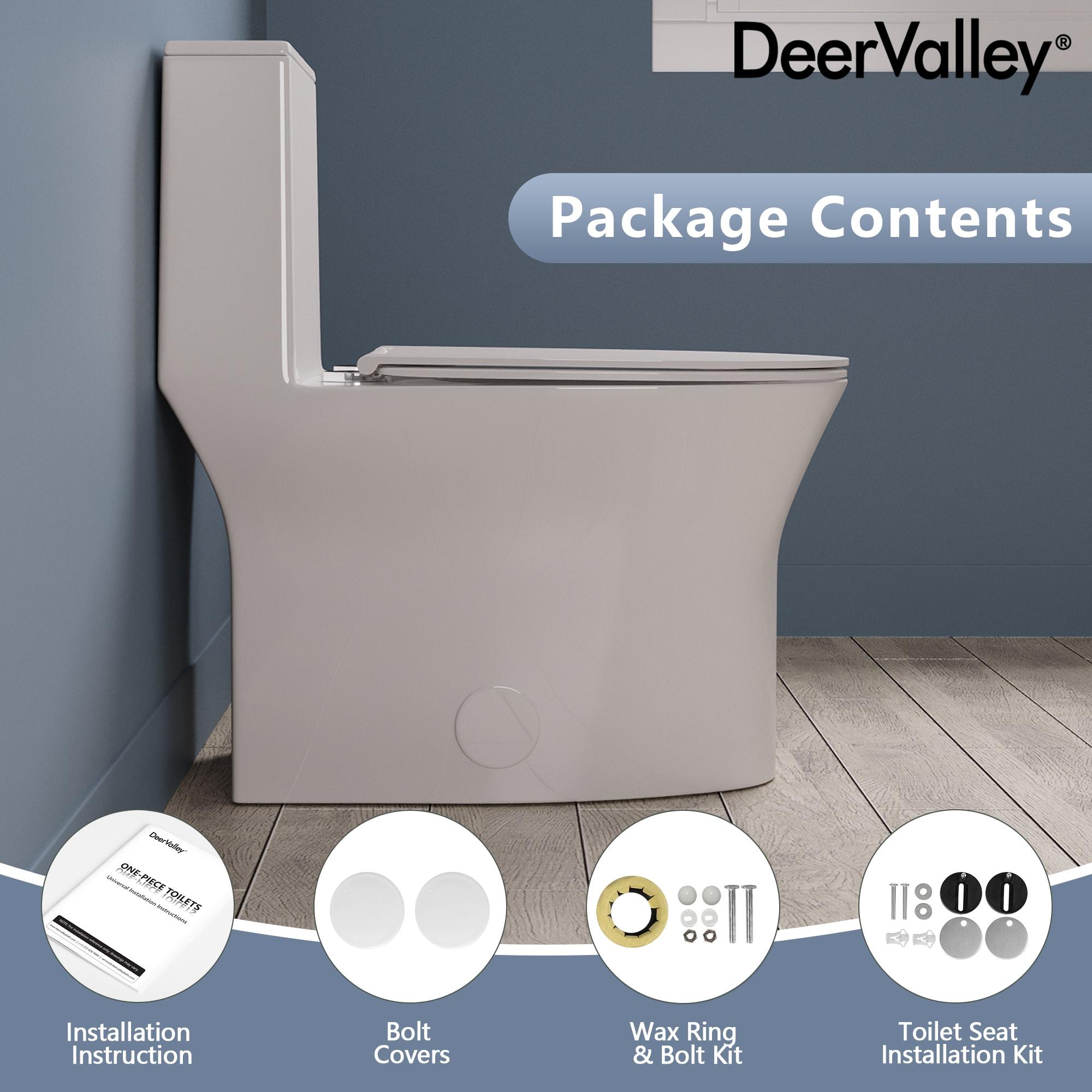 One Piece Toilet For Bathroom, Modern Bathroom Toilet with Dual Flush 1.1/1.6 Gpf Fully Skirted Toilets(Soft Close Seat)