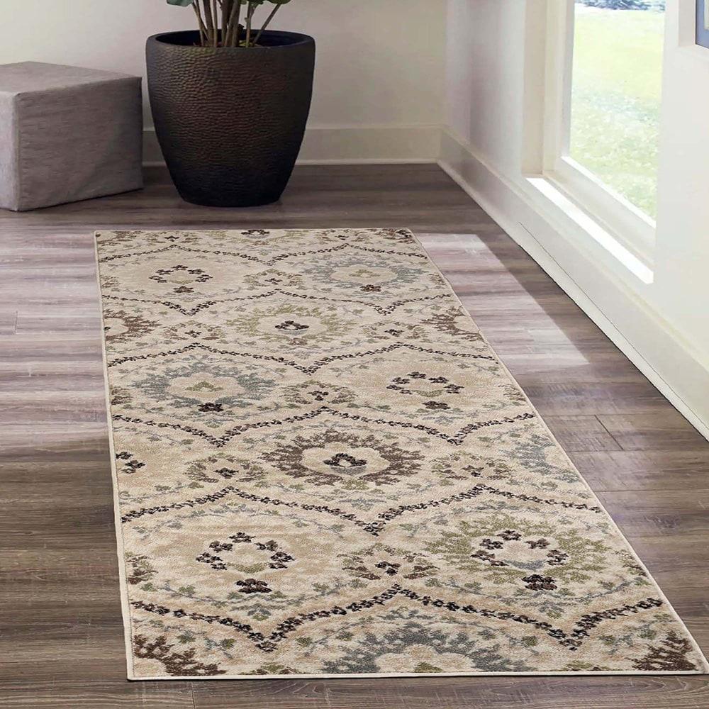 Superior Augusta Oriental Indoor Area Runner, 2' x 11', Beige-Brown