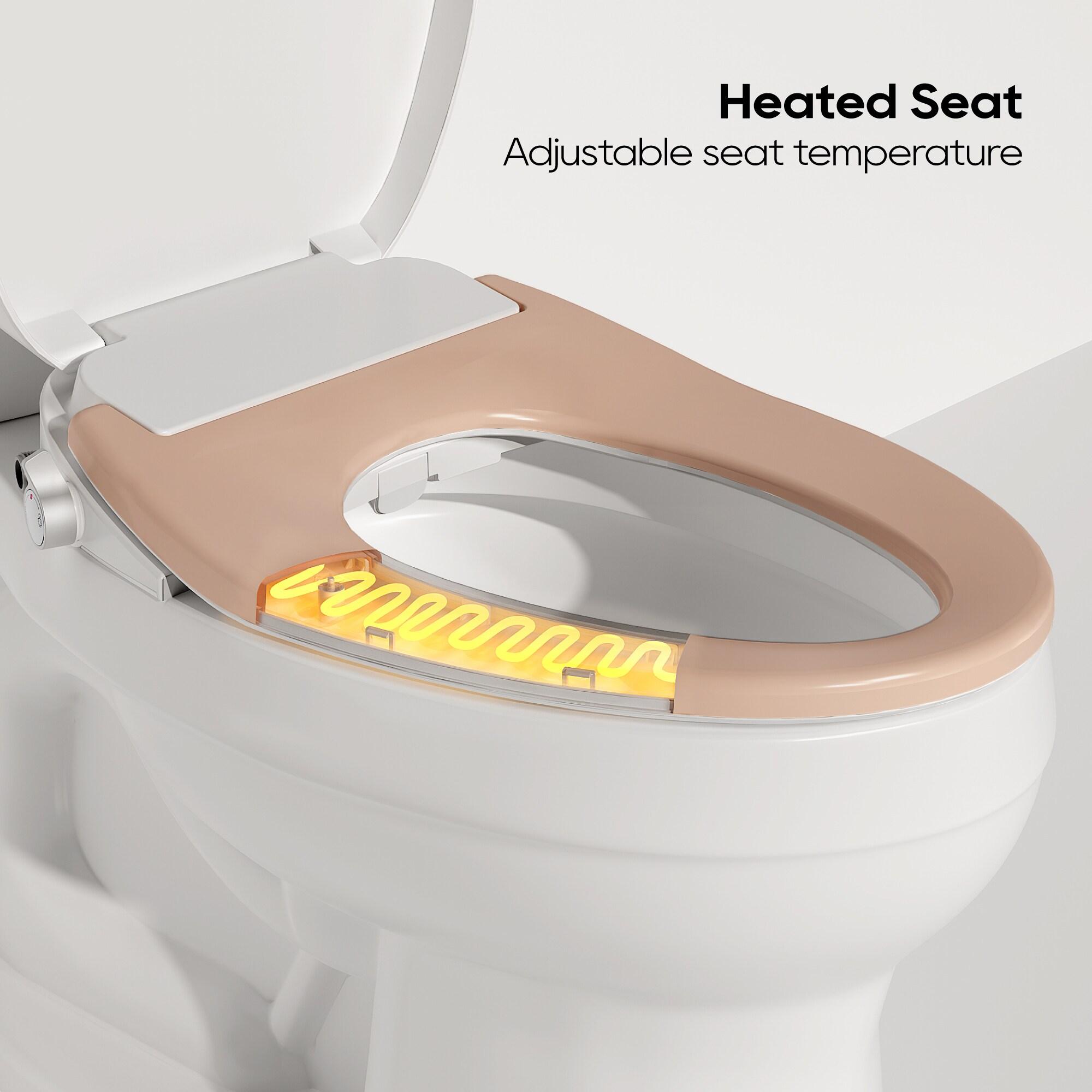 Plastic White Elongated Heated Bidet Toilet Seat