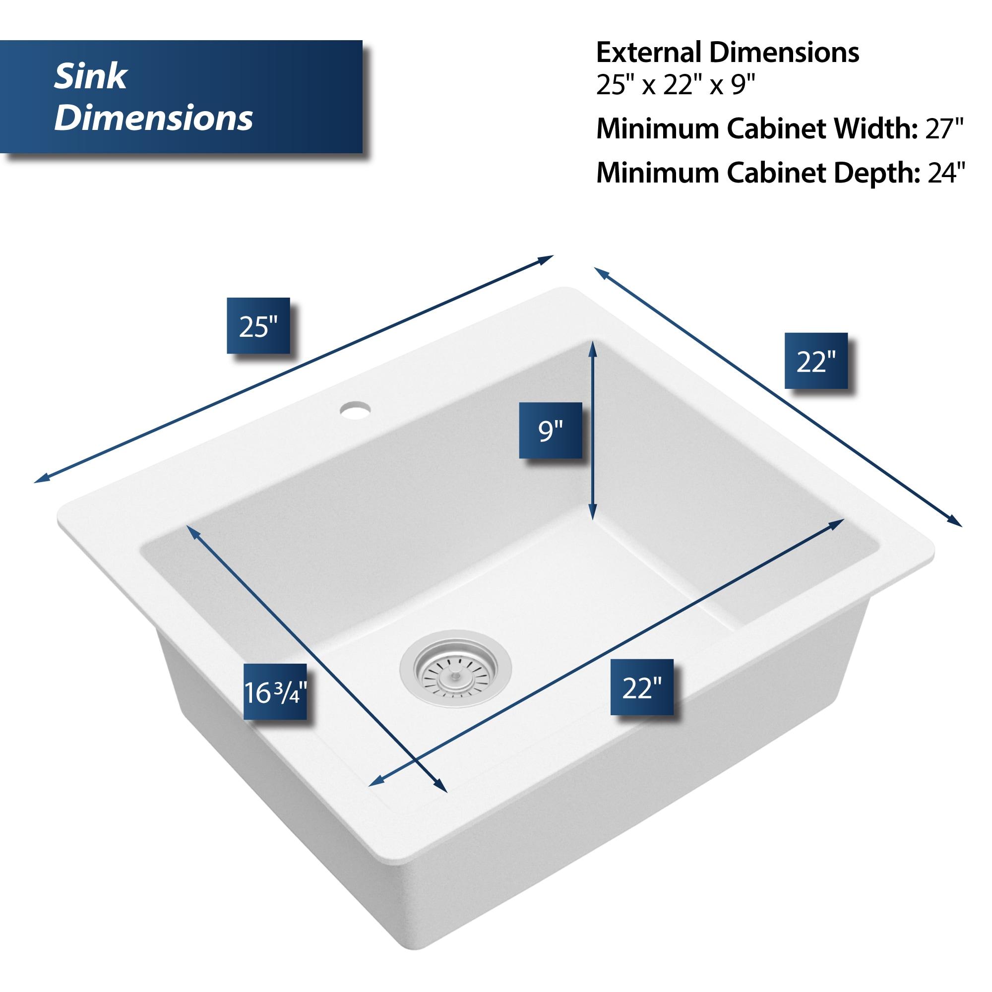 Karran Quartz 25'' X 22'' Single Bowl Drop-in Kitchen Sink