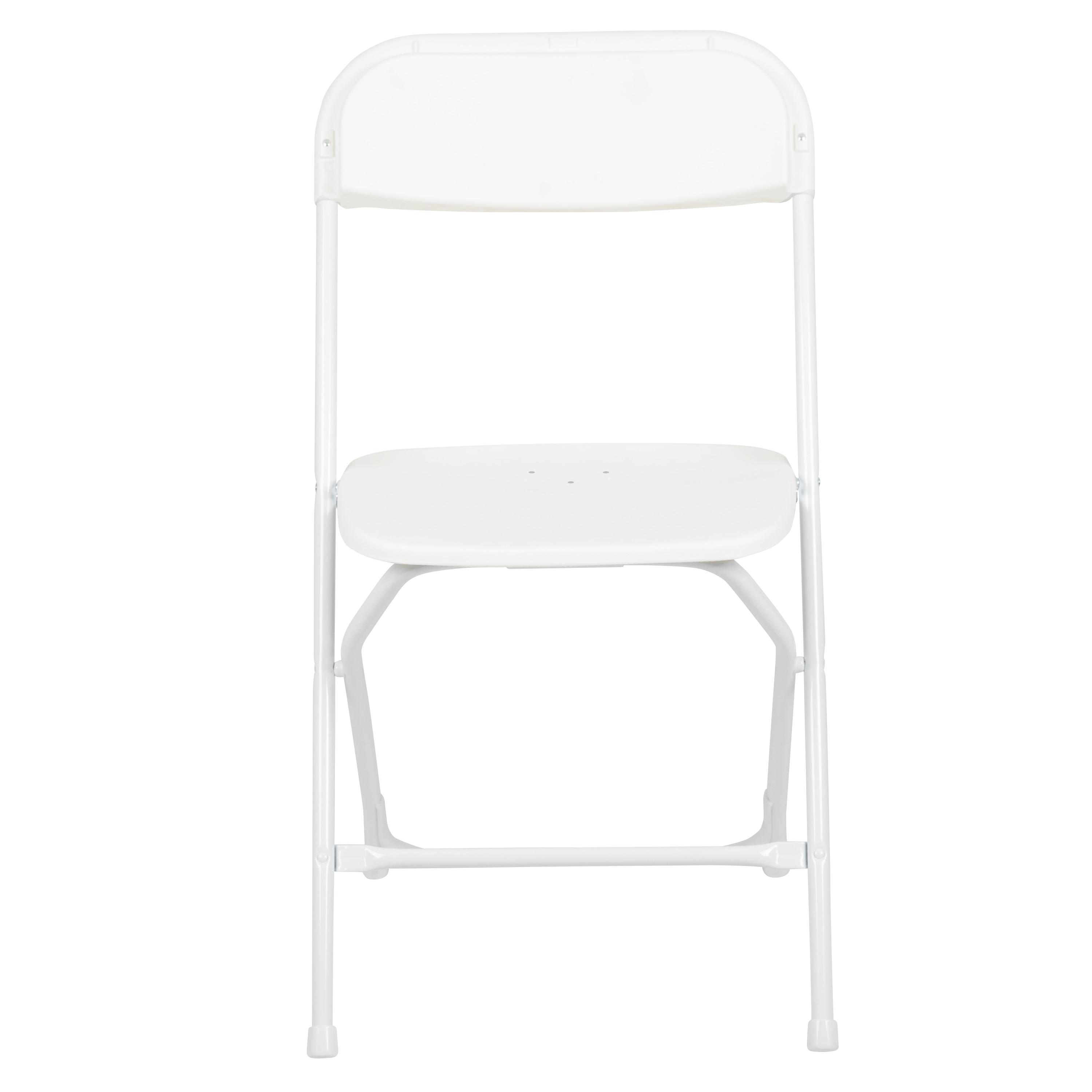 Flash Furniture Hercules Series Plastic Folding Chair White - 2 Pack 650LB Weight Capacity Comfortable Event Chair-Lightweight Folding Chair