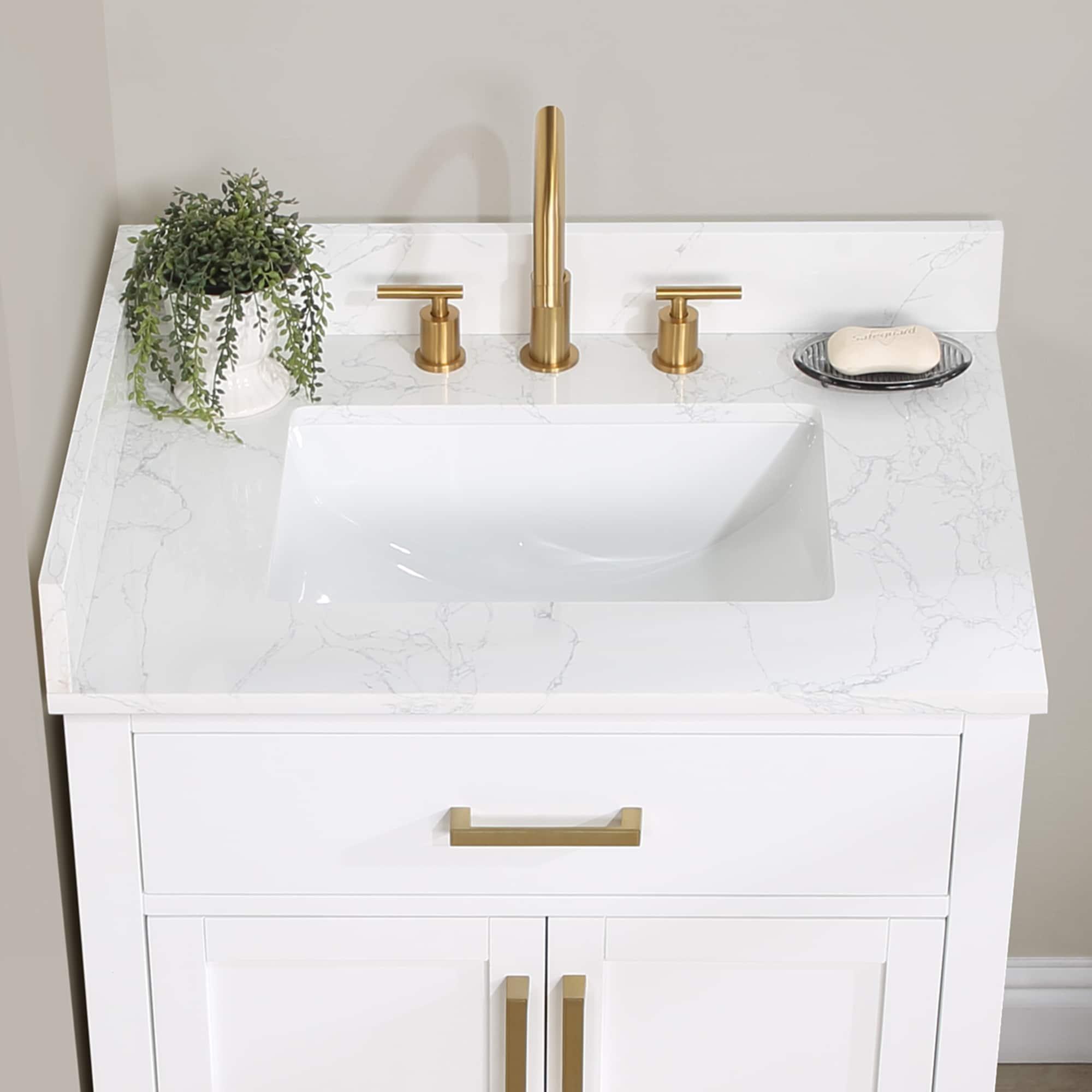 Altair 30" Single Bathroom Vanity in White without Mirror