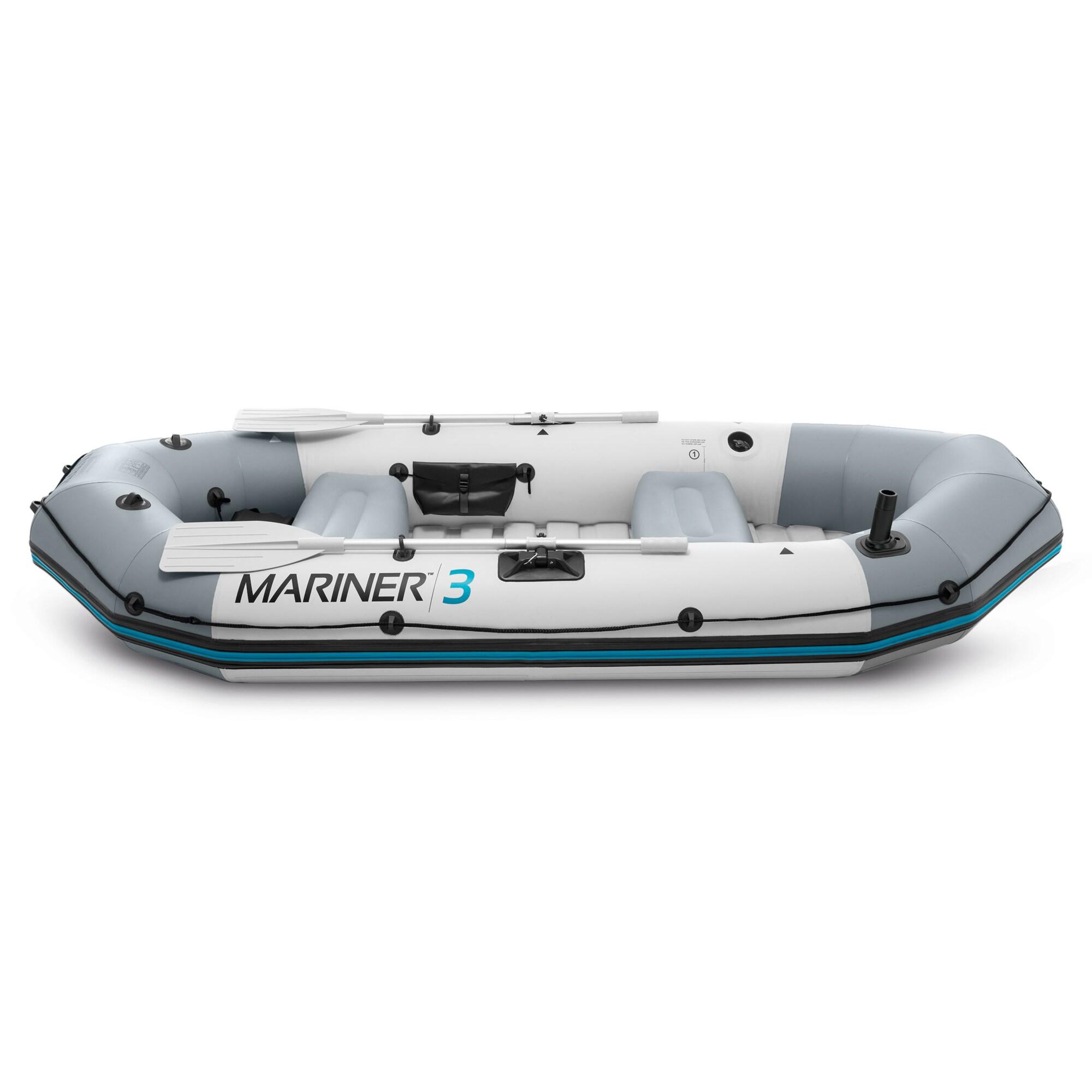 Intex Mariner 3, 3-Person Inflatable River/Lake Dinghy Boat & Oars Set