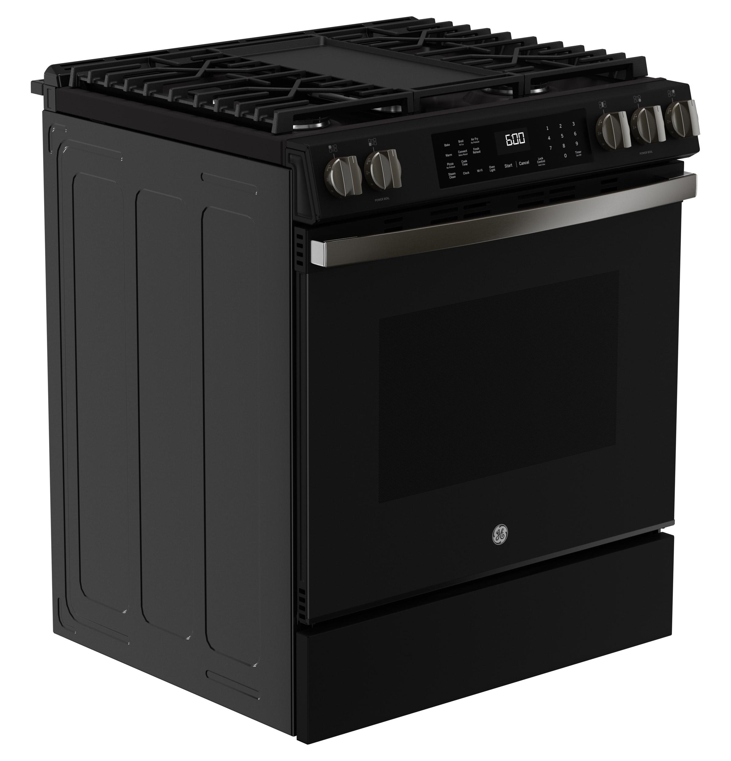 GE 30" Slide-In Front-Control Convection Gas Range with No Preheat Air Fry GGS600AVDS