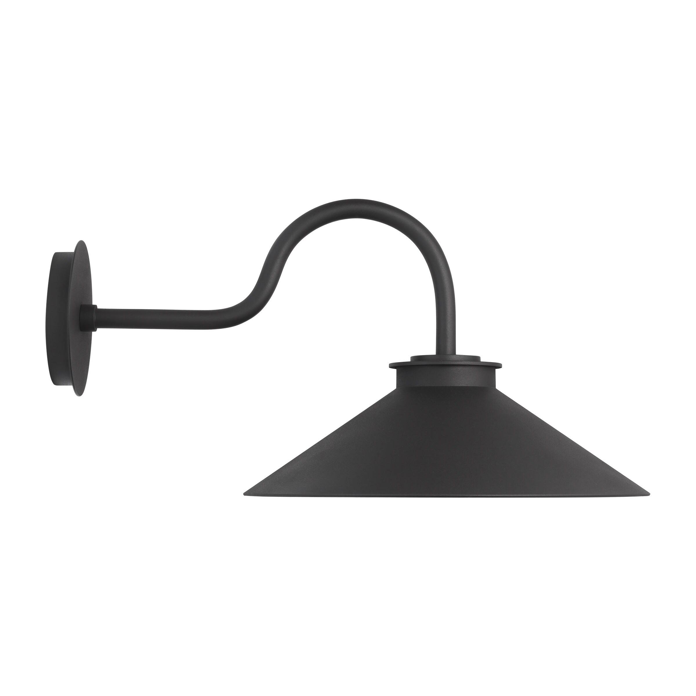 Generation Lighting Modern Barn Light 11.375-in H Black Hardwired Dark Sky Integrated LED Outdoor Wall Light