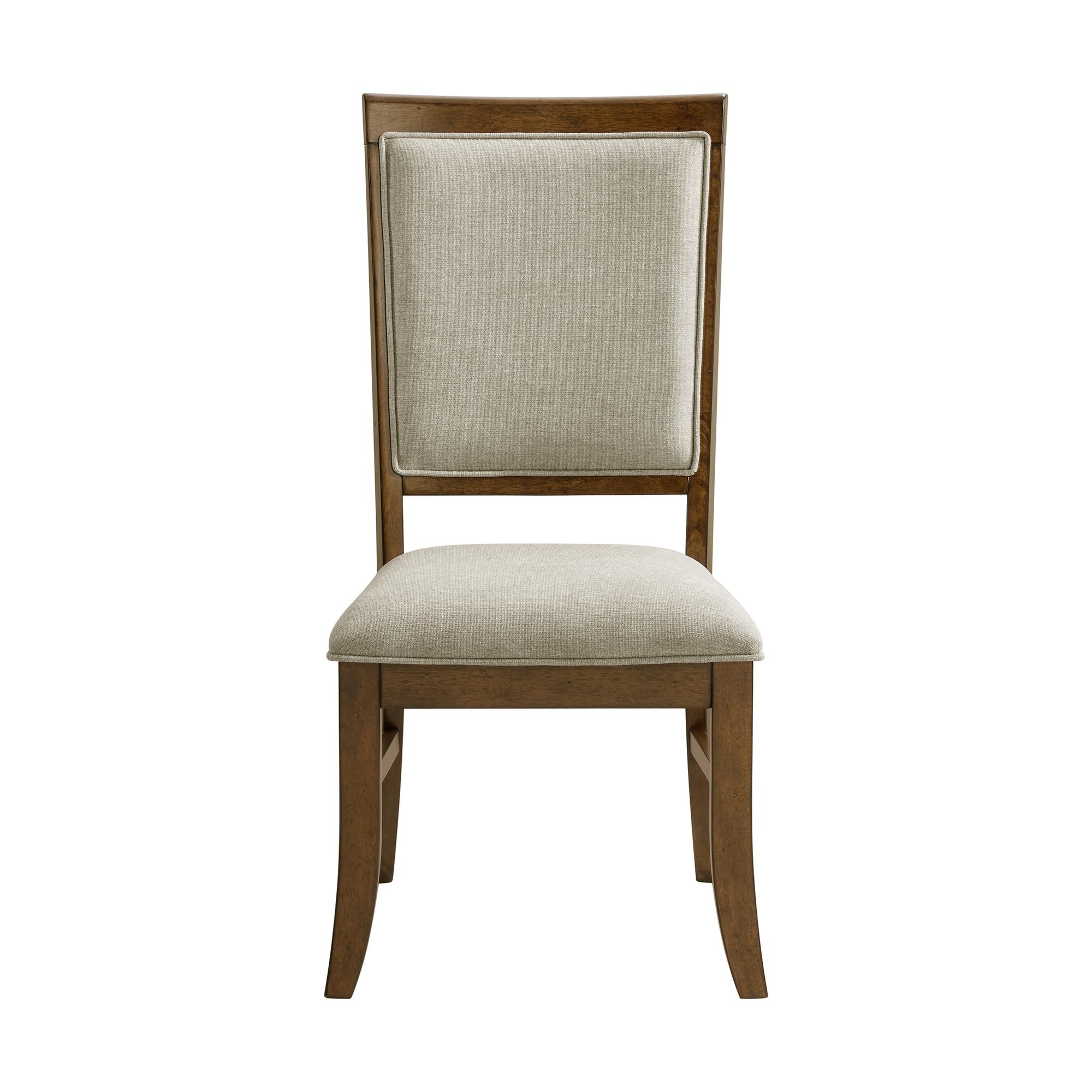 Picket House Furnishings Stark Dining Side Chair with Grey Fabric in Cherry (2 Per Carton) (Set of 2)