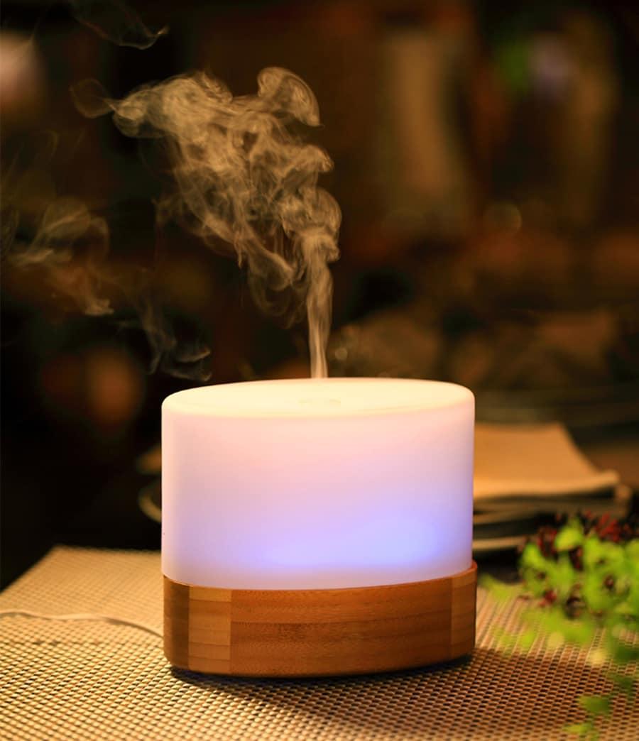 Ultrasonic Aroma Diffuser/Humidifier with Bamboo Base