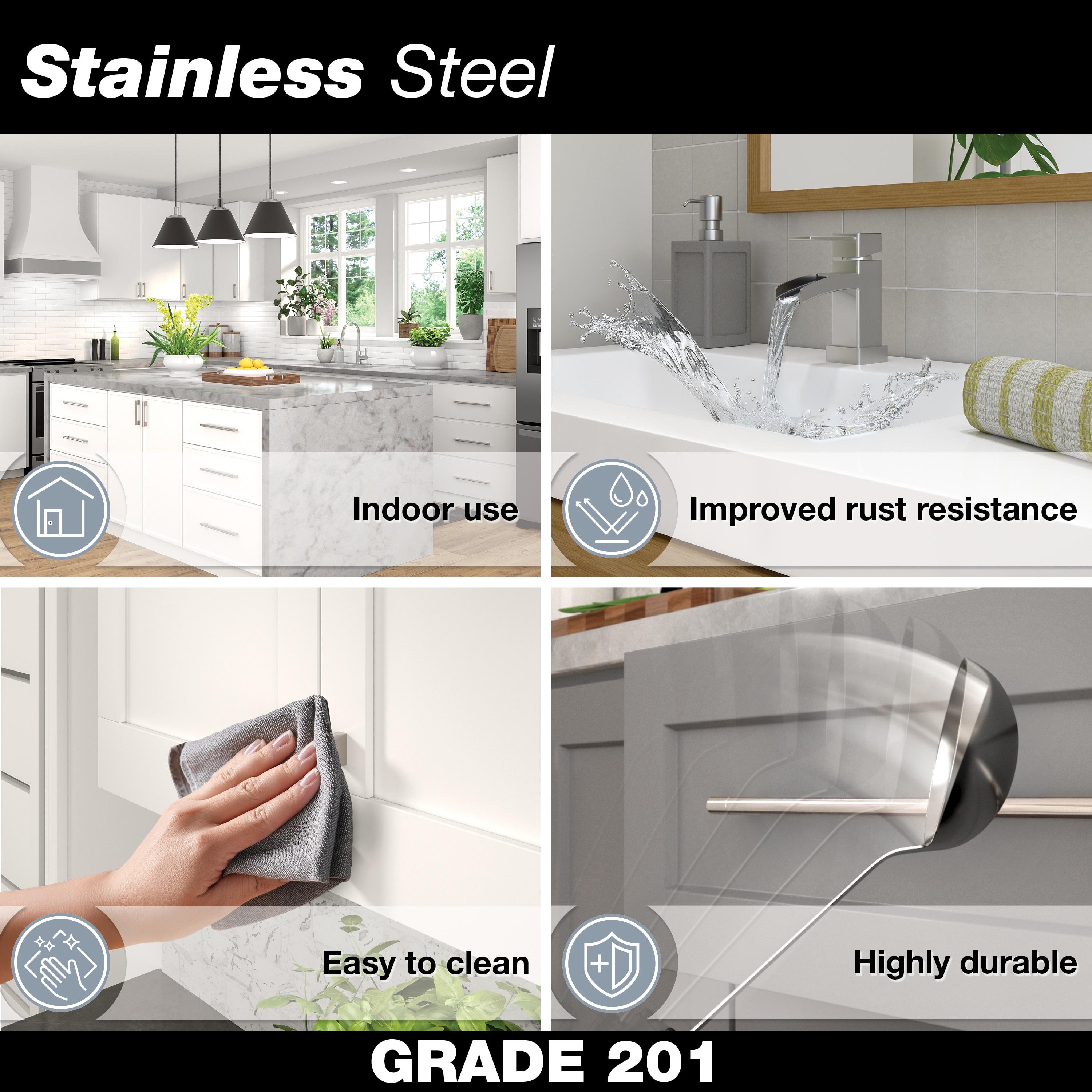 Richelieu Sunset 5-1/16-in , 128mm Center to Center Stainless Steel Rectangular Handle