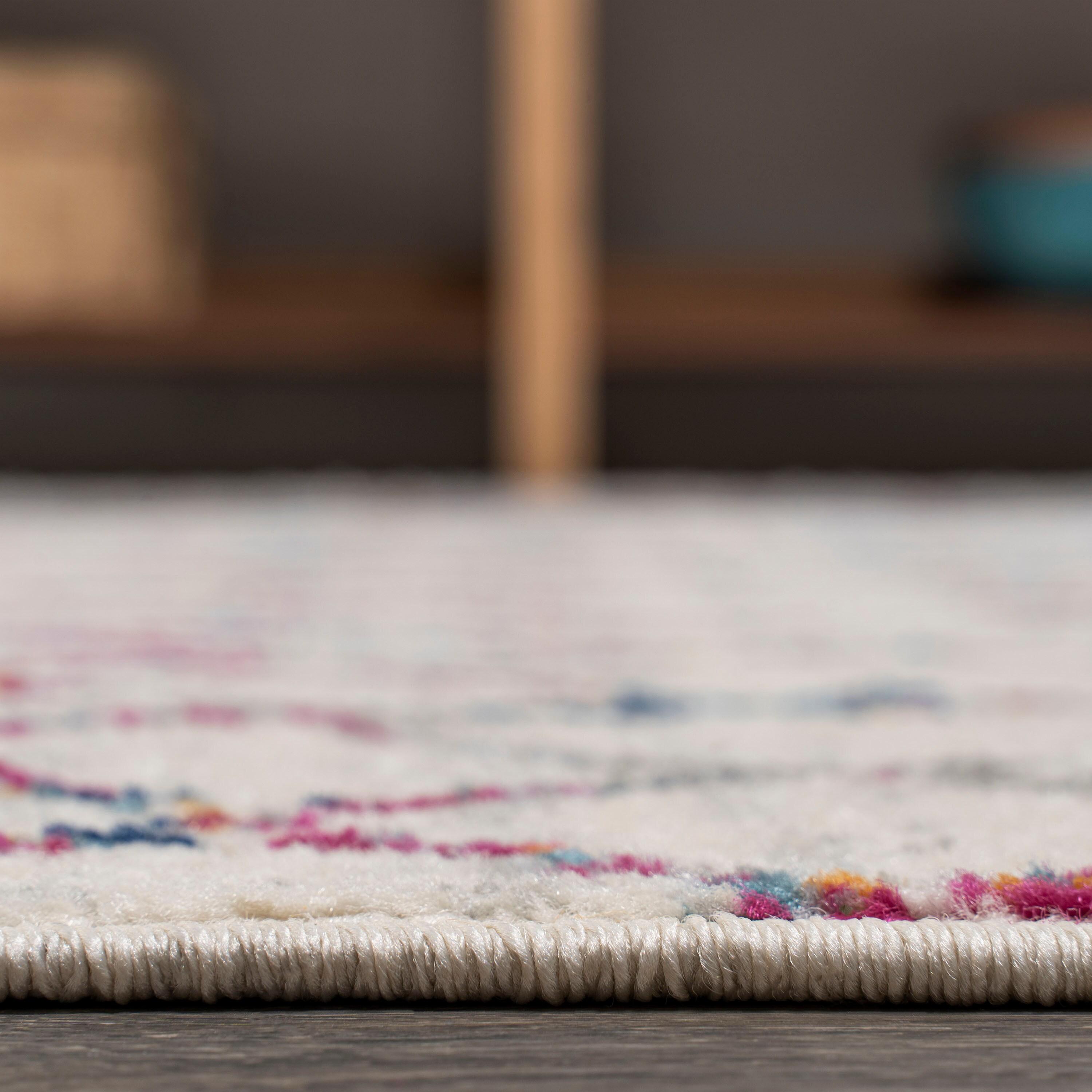 JONATHAN Y Moroccan HYPE Boho Vintage Diamond Ivory/Multi 3 ft. x 5 ft. Area Rug