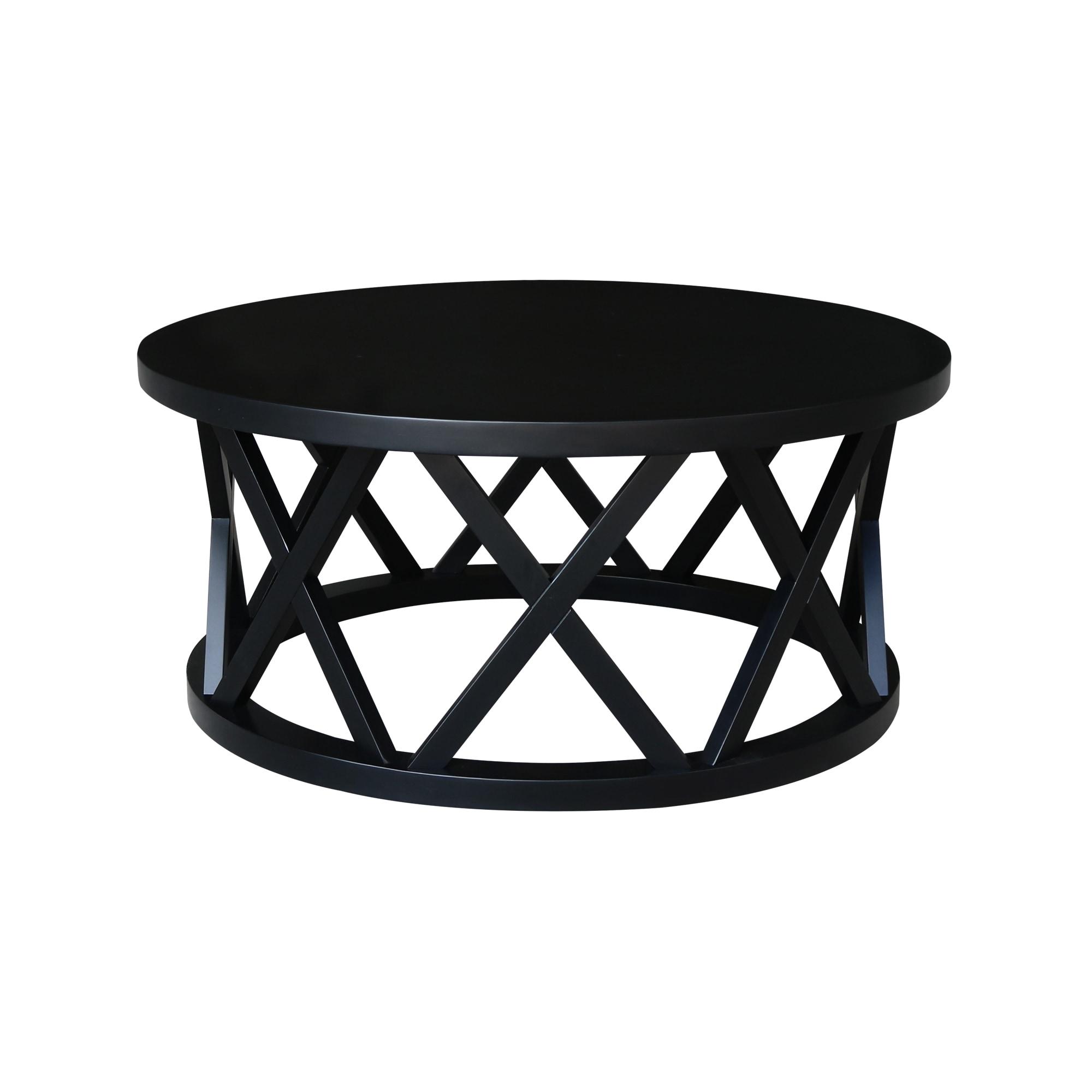 40" Ceylon Round Coffee Table Black - International Concepts: Hardwood Frame, Spot Clean, 18" Height