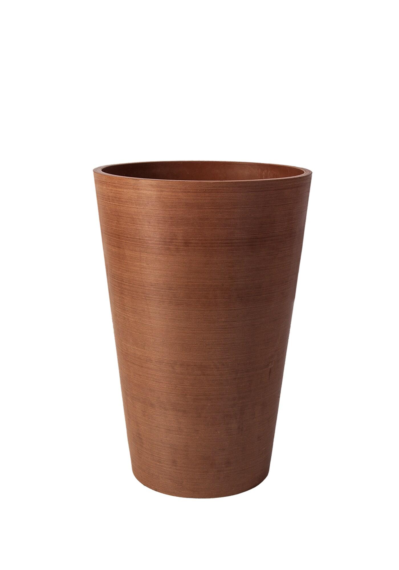 Algreen Valencia Planter, Round Taper Planter with Elevated Plant Shelf, 16-In.by 24-In., Spun Terracotta