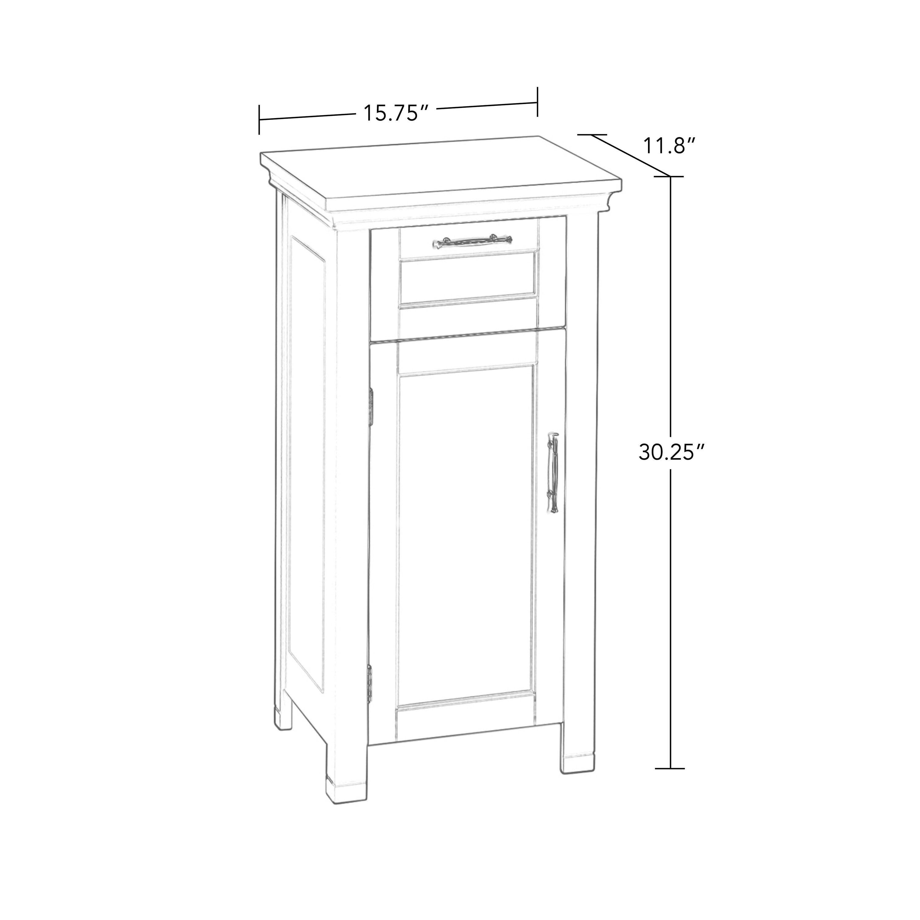 RiverRidge Somerset Single Door Bathroom and Laundry Storage Cabinet with Drawer and Adjustable Shelf