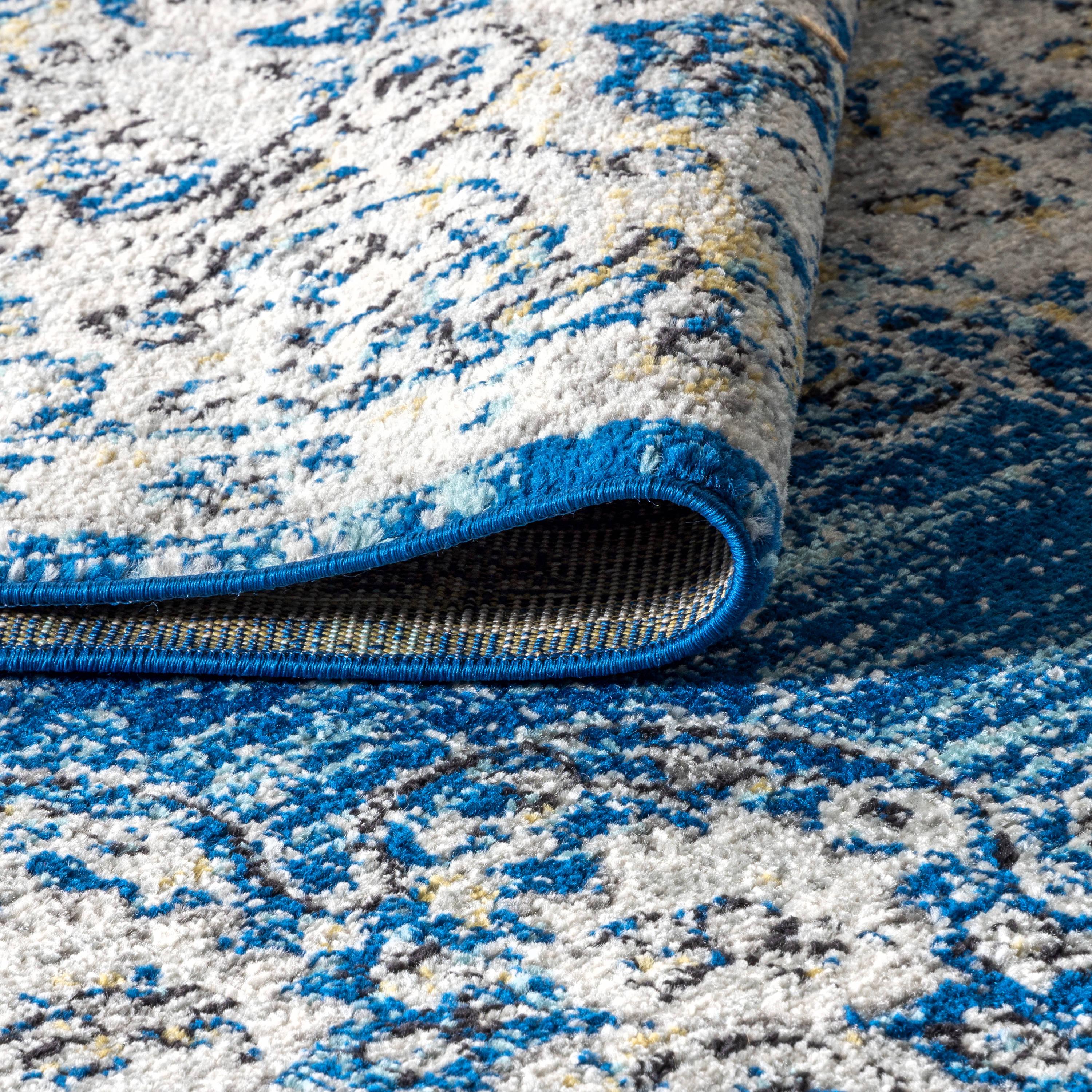 JONATHAN Y Bohemian FLAIR Boho Vintage Medallion Blue/Cream 4 ft. x 6 ft. Area Rug