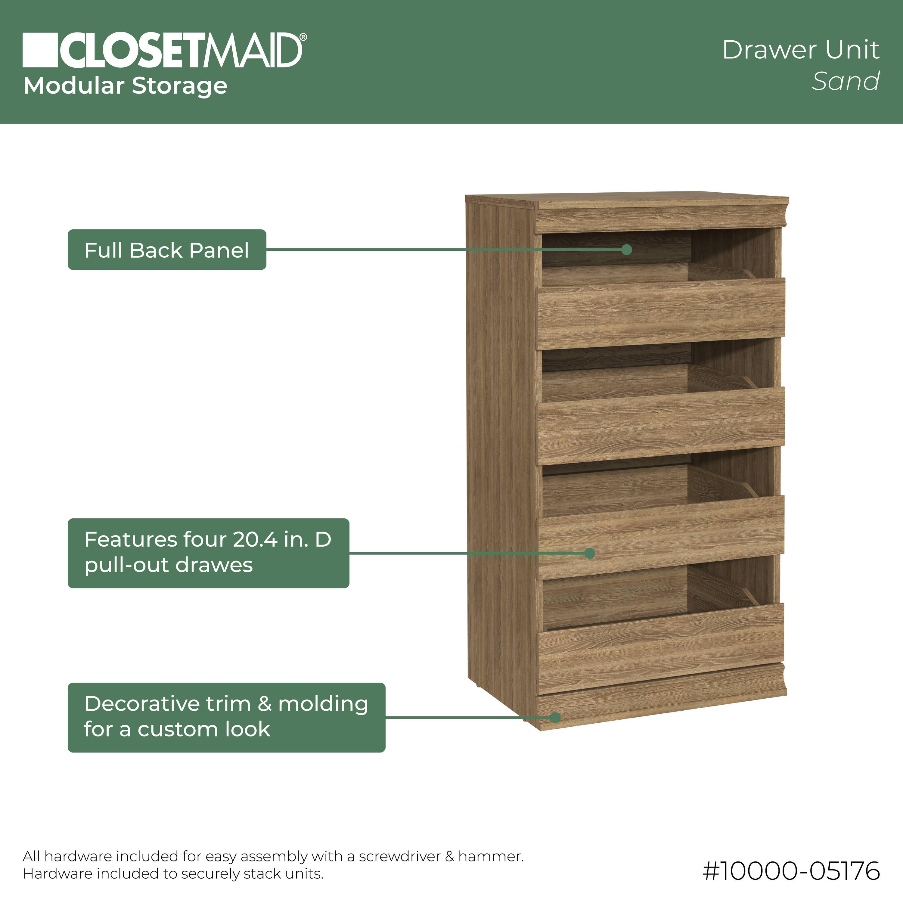 Modular Storage 21.38" W Drawer Unit with 4 Drawers