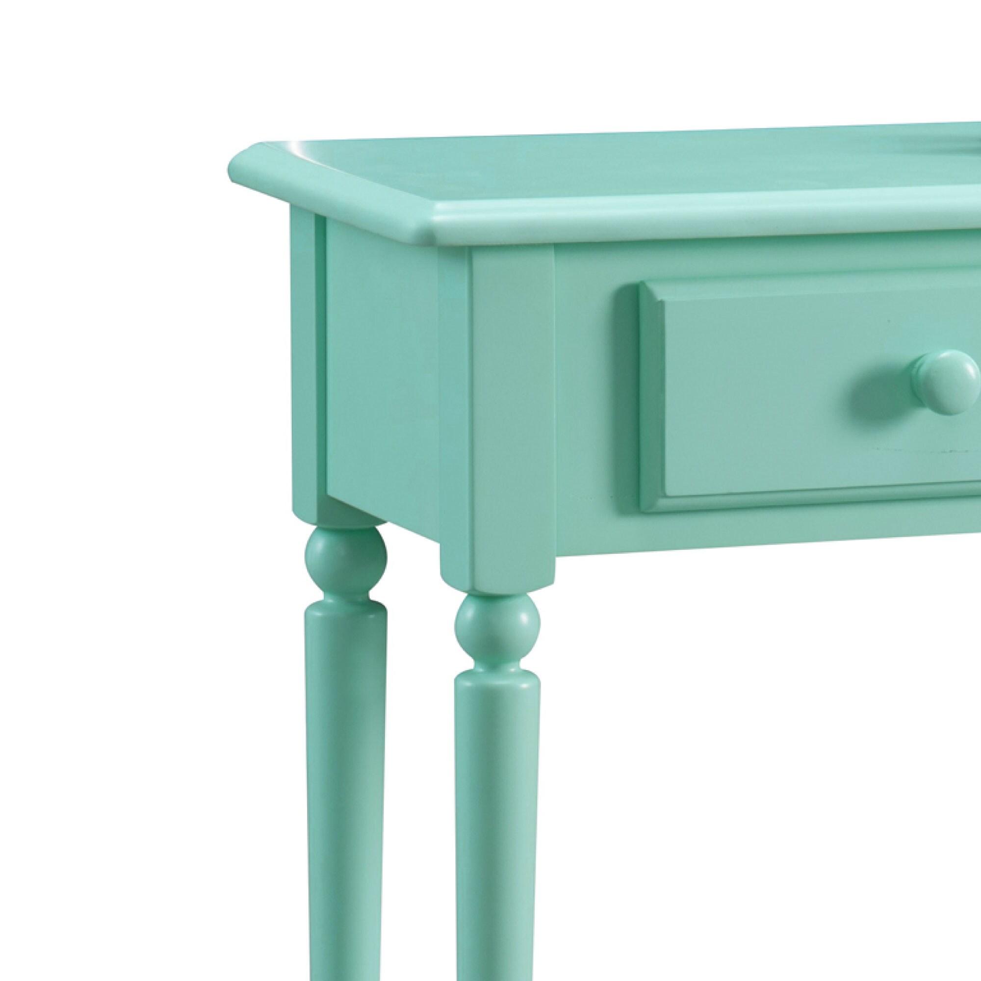 Leick Home 20027-GN Coastal One Drawer Narrow Hall Stand Sofa Table with Shelf, Kiwi Green