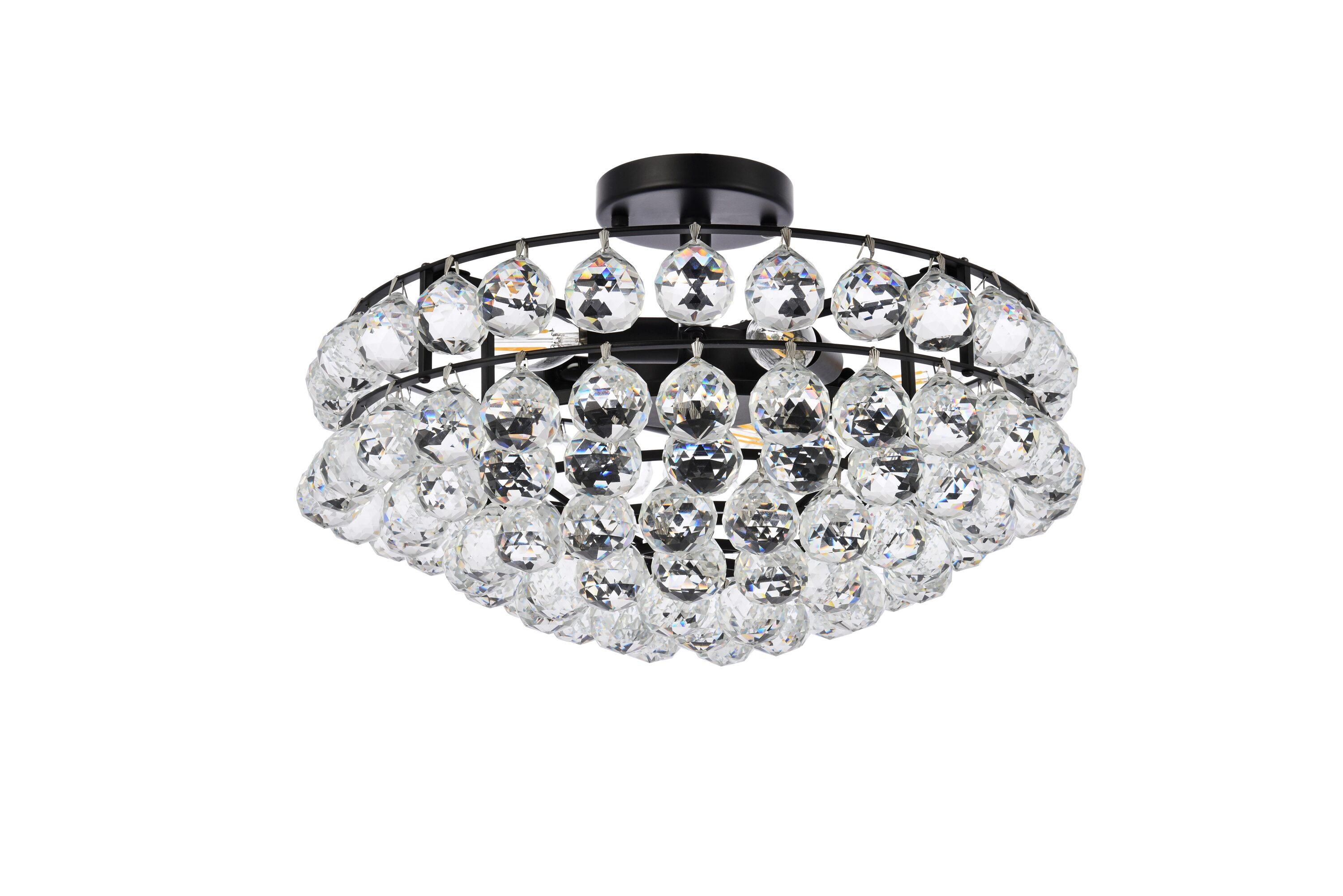 Elegant Lighting Savannah 18 inch flush mount in black