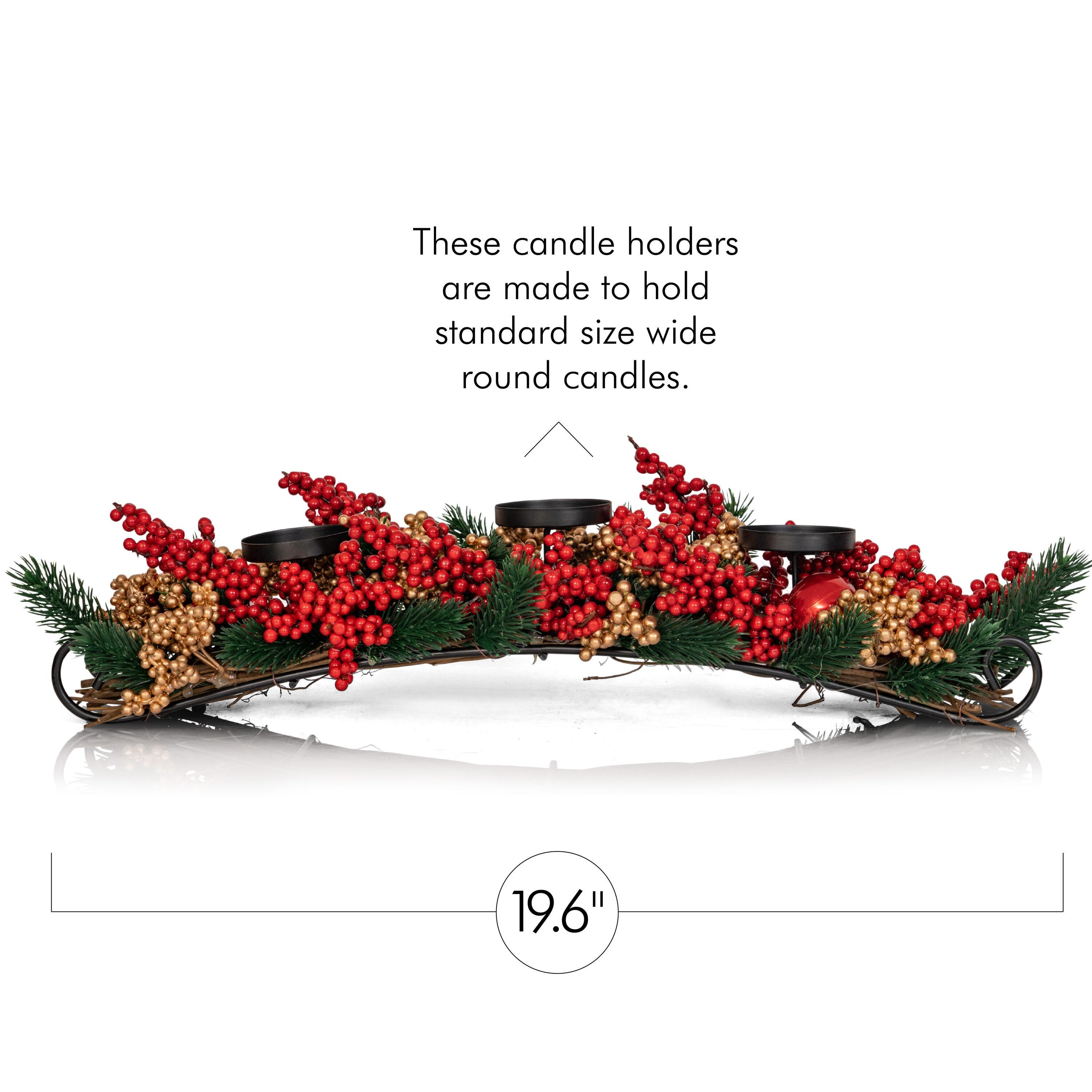 Ornativity Christmas Décor Candle Holder Centerpiece