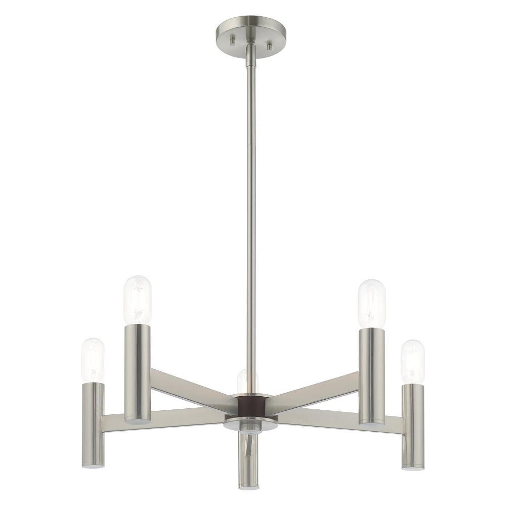 Copenhagen Industrial Chic 5-Light Brushed Nickel Chandelier