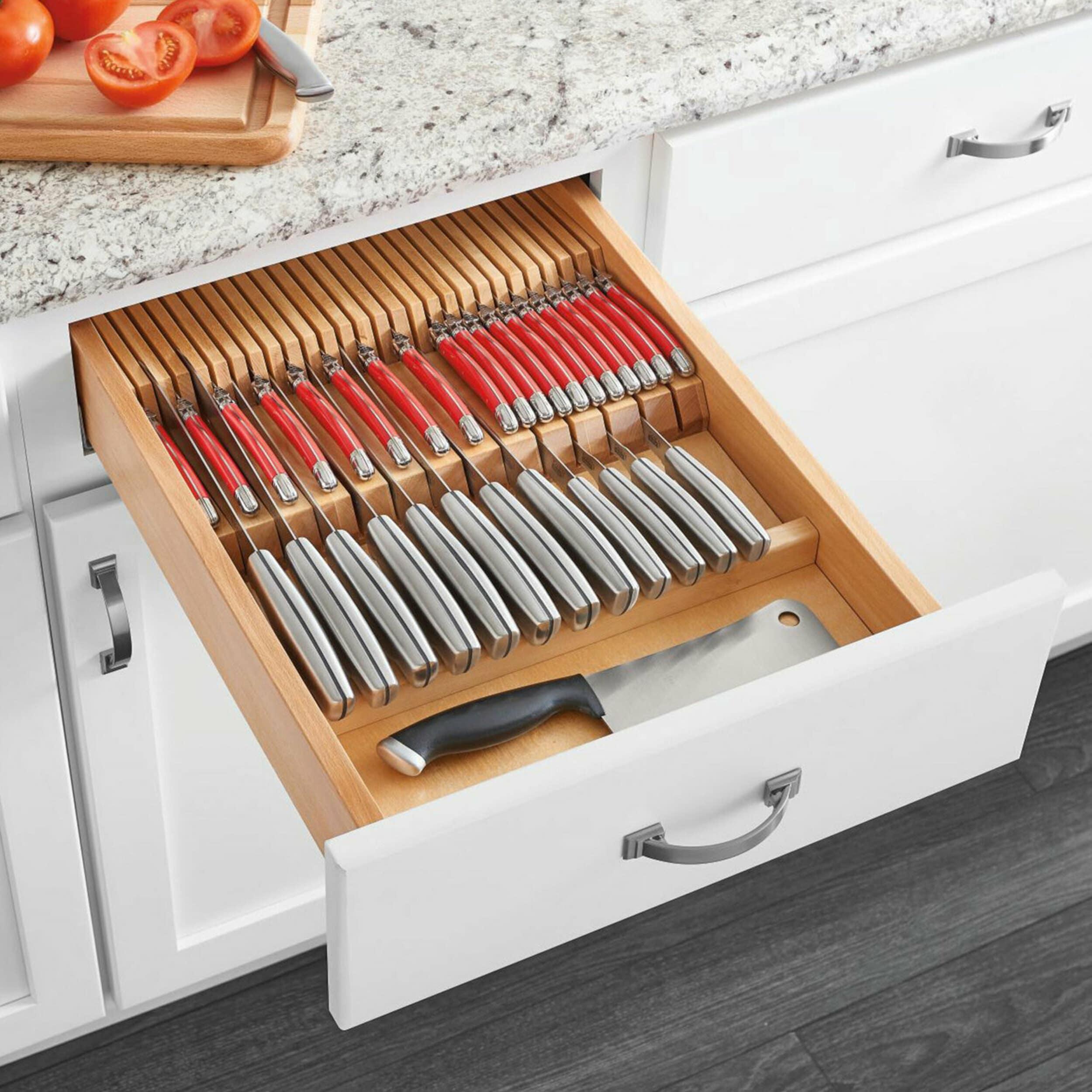 Rev-A-Shelf Rev-A-Shelf Dual Row Trimmable Knife Block Drawer Organizer Insert