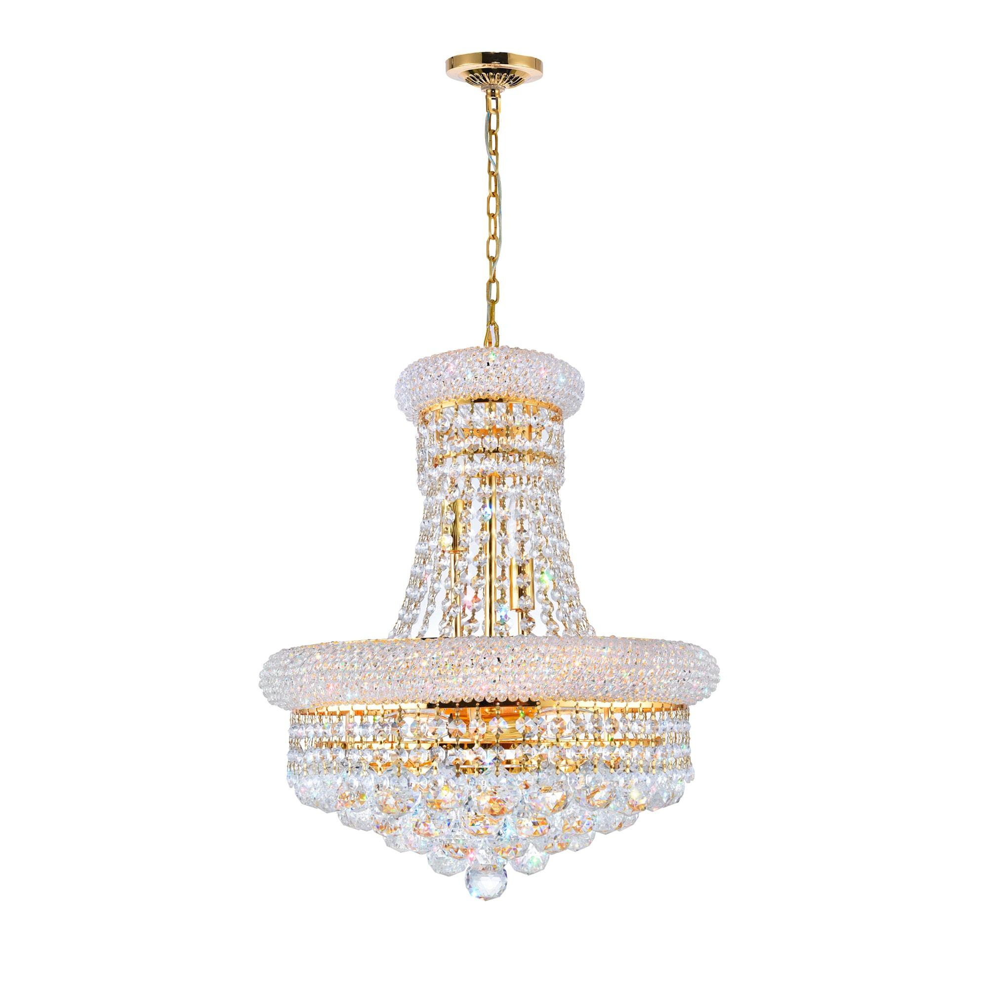 CWI Lighting Empire 8 Light Down Transitional Metal Chandelier in Gold