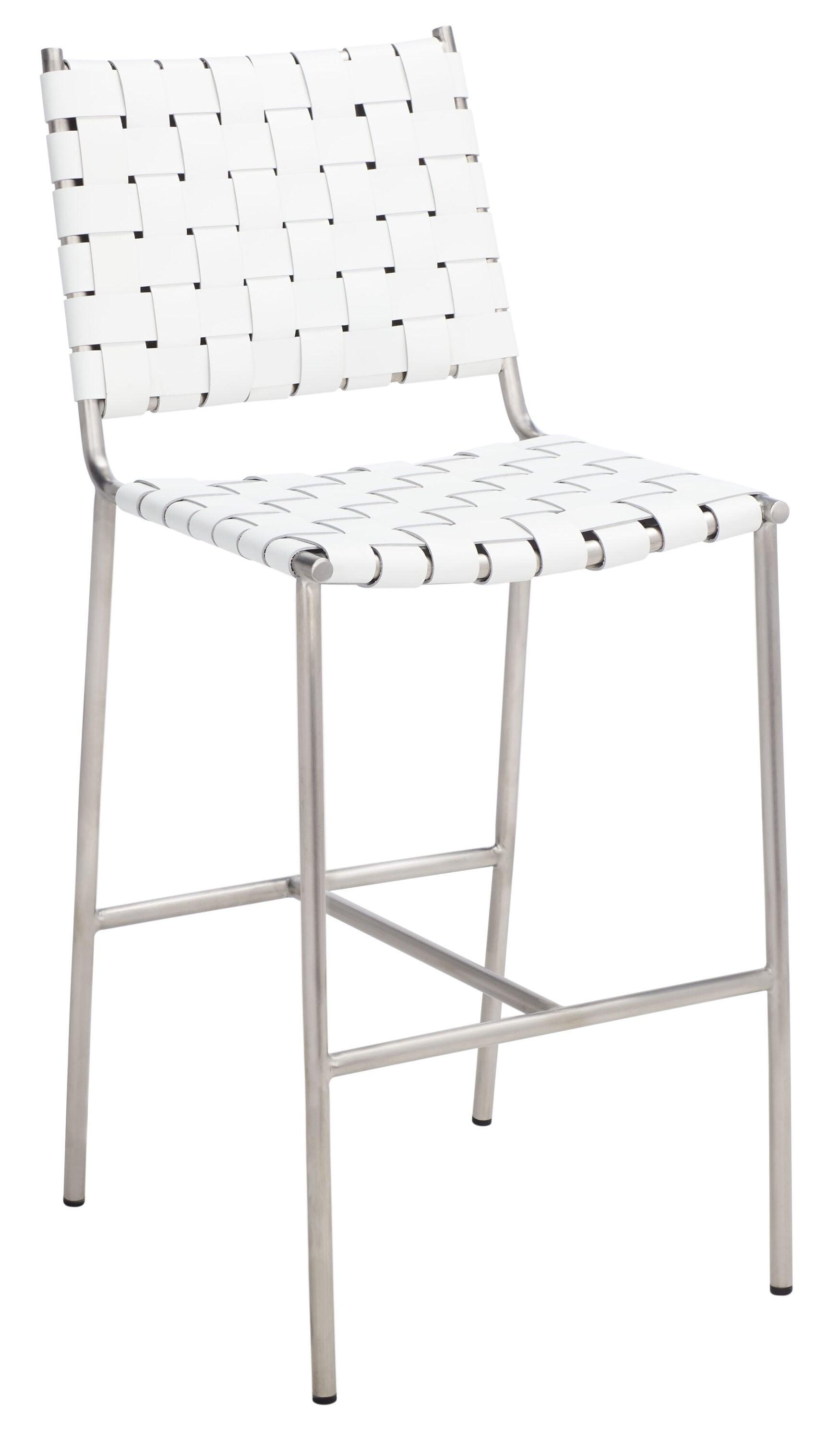 Olenna Woven Counter Stool - BST3011 - White/Silver - Safavieh