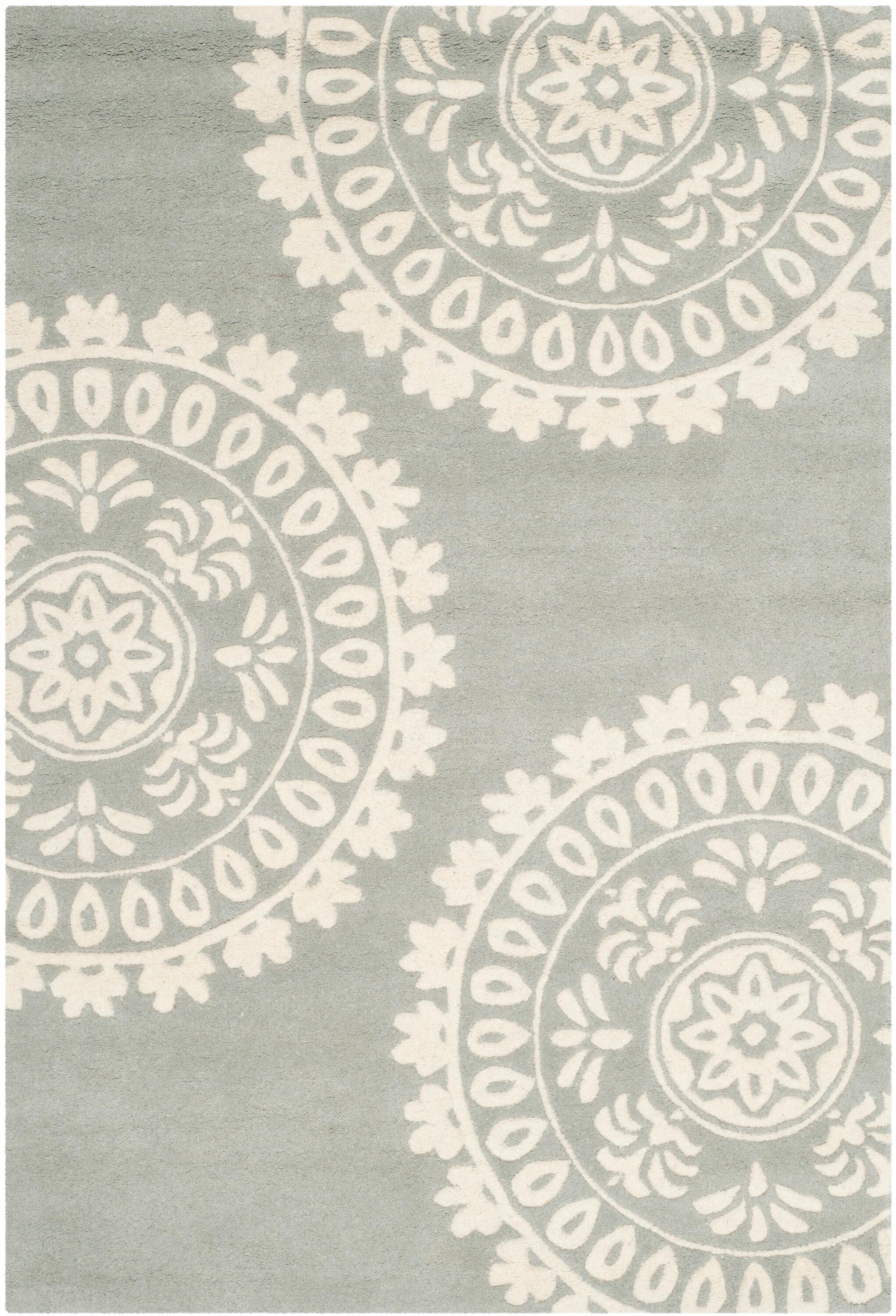 Bella BEL121 Hand Tufted Accent Rug - Grey/Ivory - 3'x5' - Safavieh.