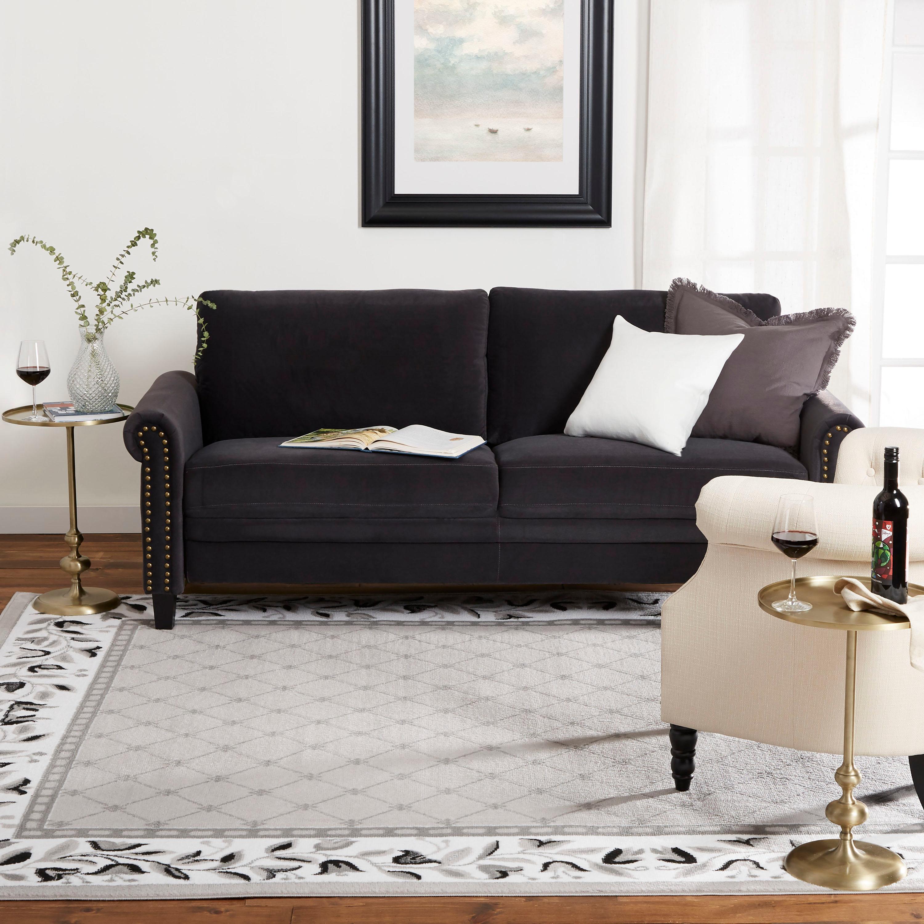 Home Dynamix Premium Aydin Traditional Diamond Floral Area Rug, Grey/Ivory, 3'7"x5'2"