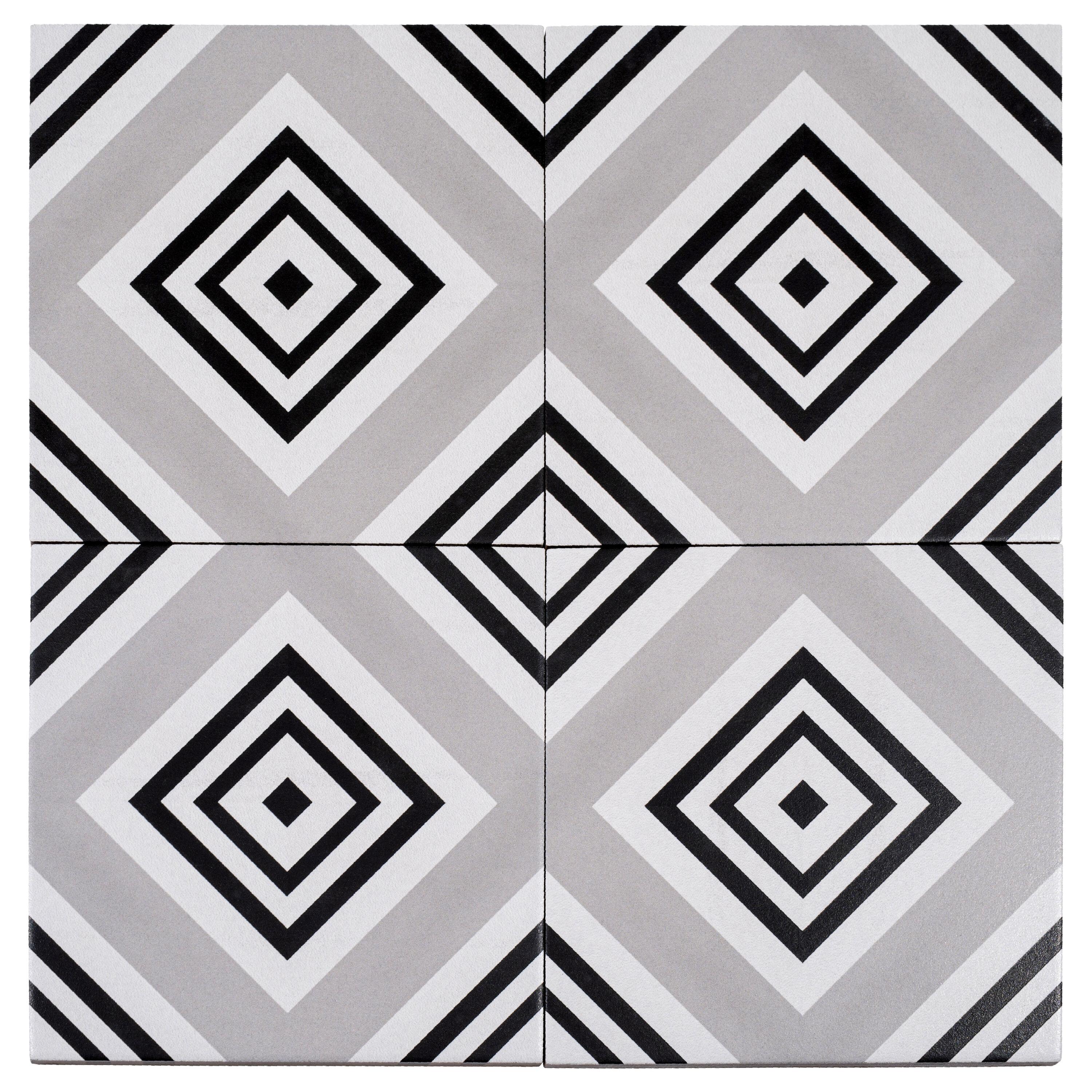 Bliss 8-in. Encaustic Spanish/Moroccan Patterned Matte Porcelain Wall & Floor Tile