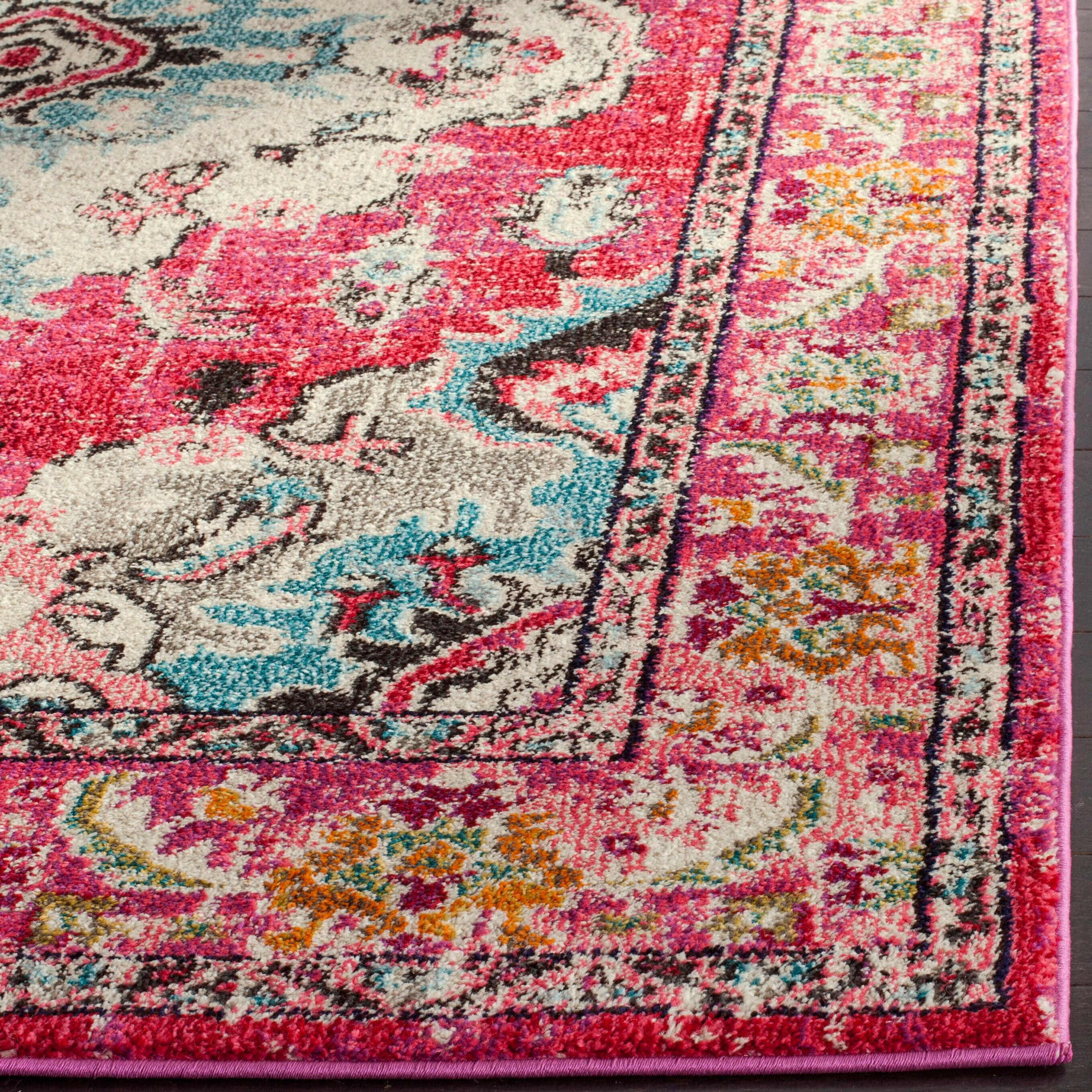 Monaco MNC243 Power Loomed Indoor Area Rug - Pink/Multi - 5'1"x7'7" - Safavieh.